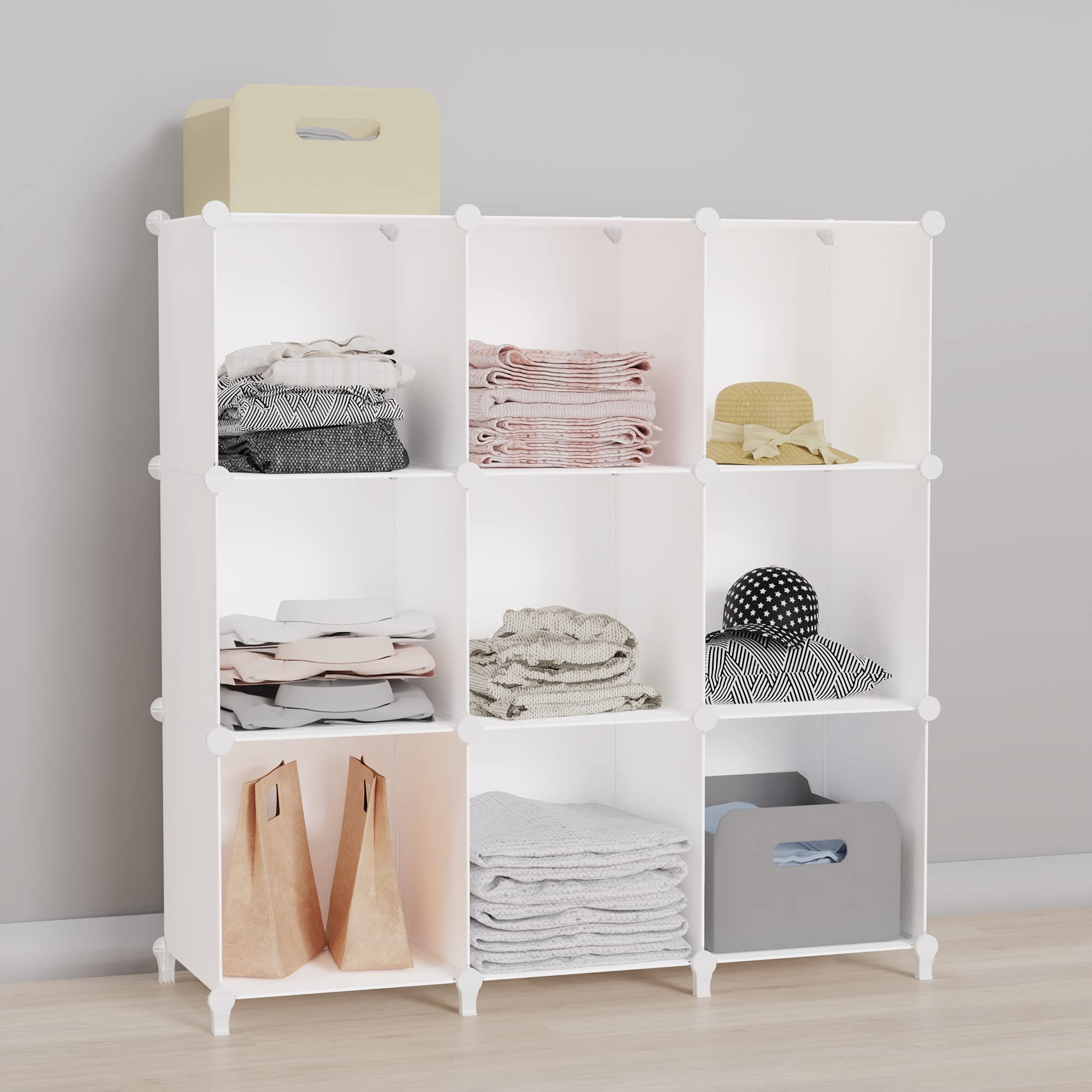 HOMIDEC Closet Organizer  9-Cube   Portable Storage Shelves for Garment Racks  Closet  Wardrobe