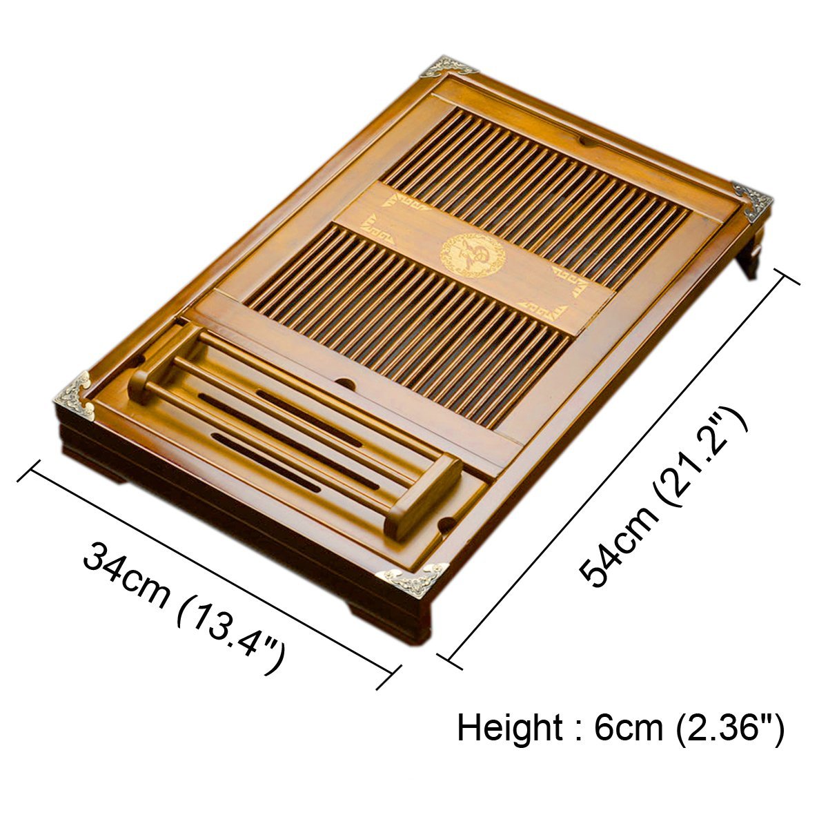 Tea Talent Reservoir & Drainage Type Solid Wood Tea Tray - Japanese/Chinese Gongfu Tea Table Serving Tray Box For Kungfu Tea Set