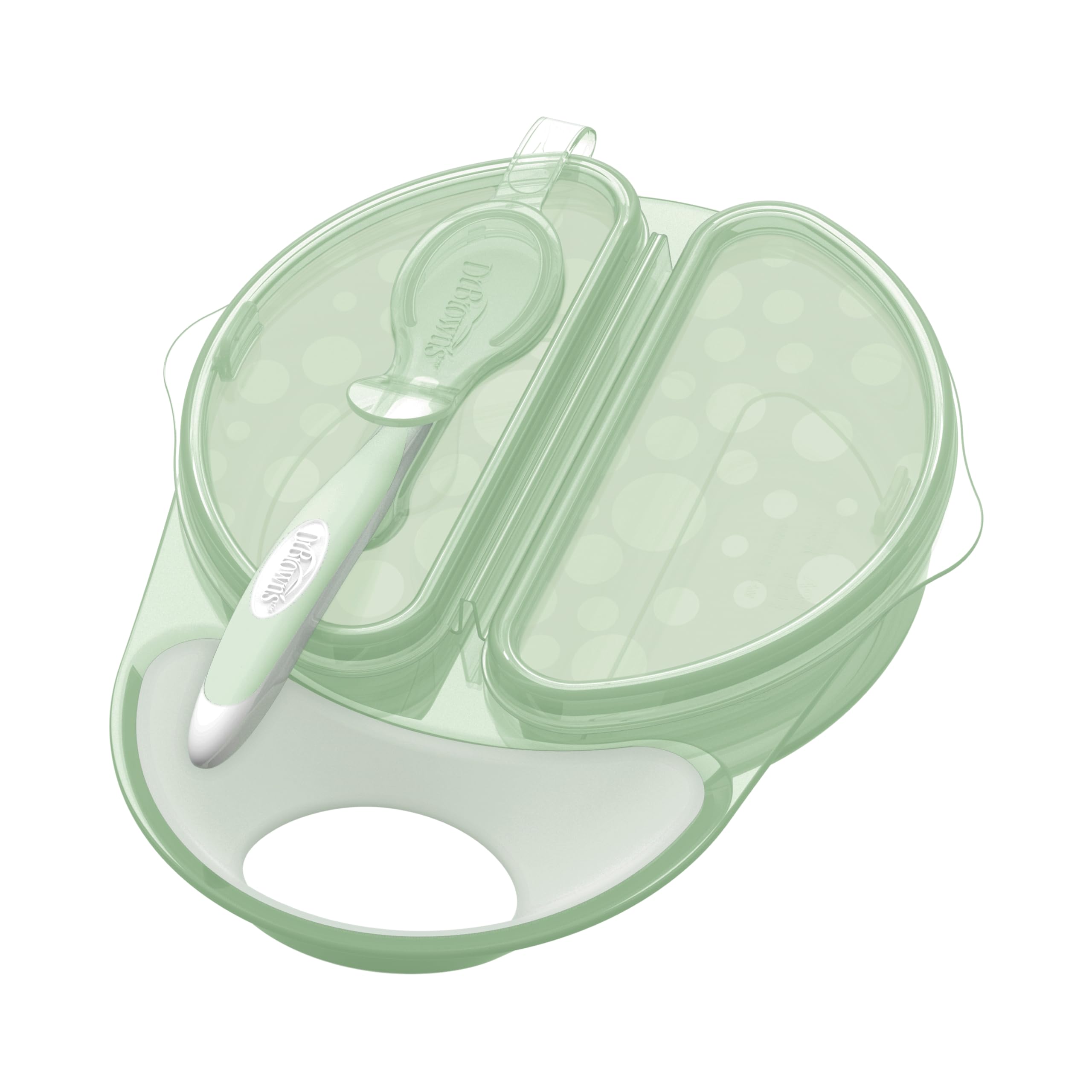 Dr. Browns Travel Fresh Bowl and Snap-in Spoon for Toddler Feeding On the Go, BPA-Free, 4m+ (Color May Vary)