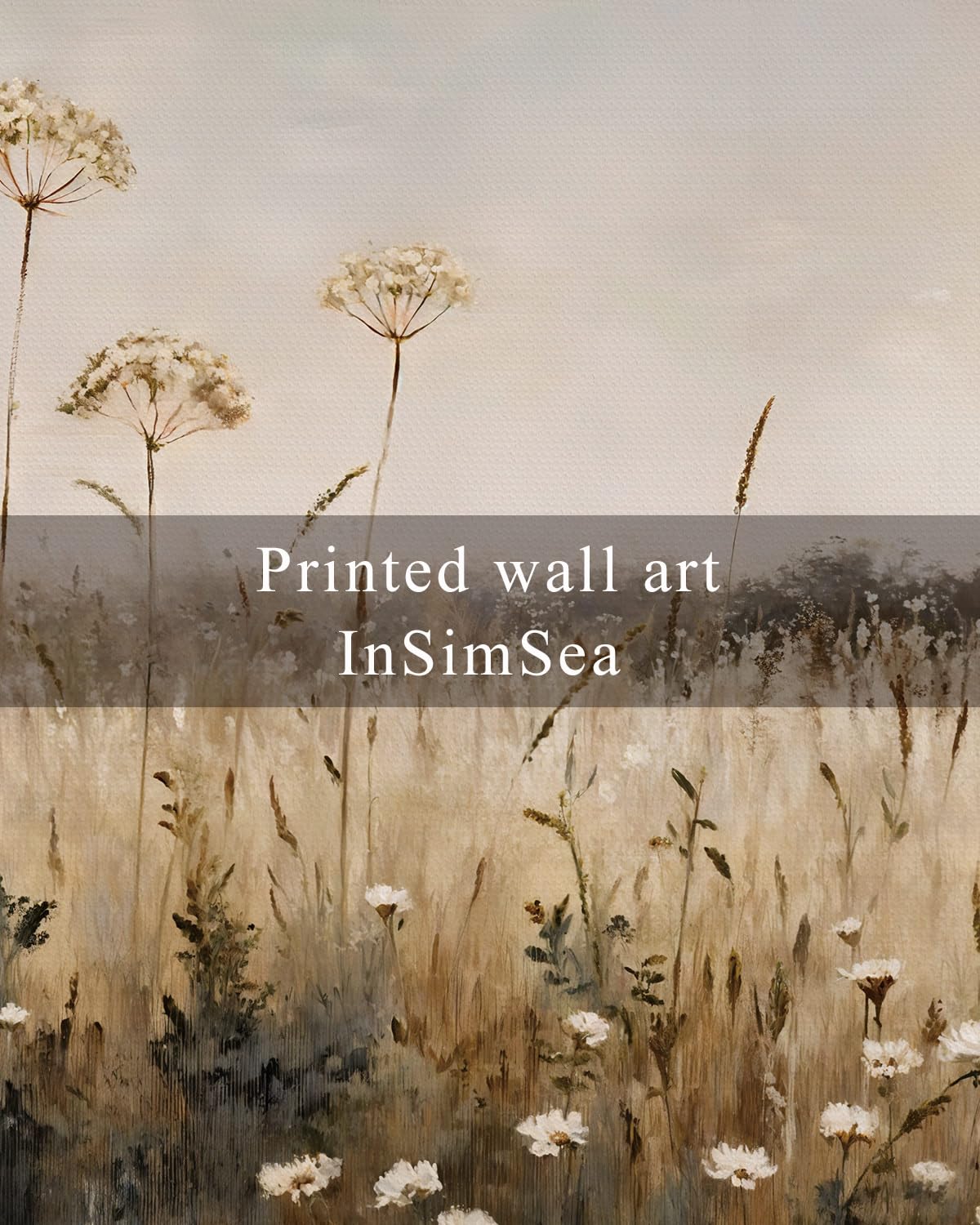 Insimsea Framed Wall Art For Living Room Retro Botanical Flower Canvas Art Wall Decor Bedroom Rustic Artwork Farmhouse Oil Paint