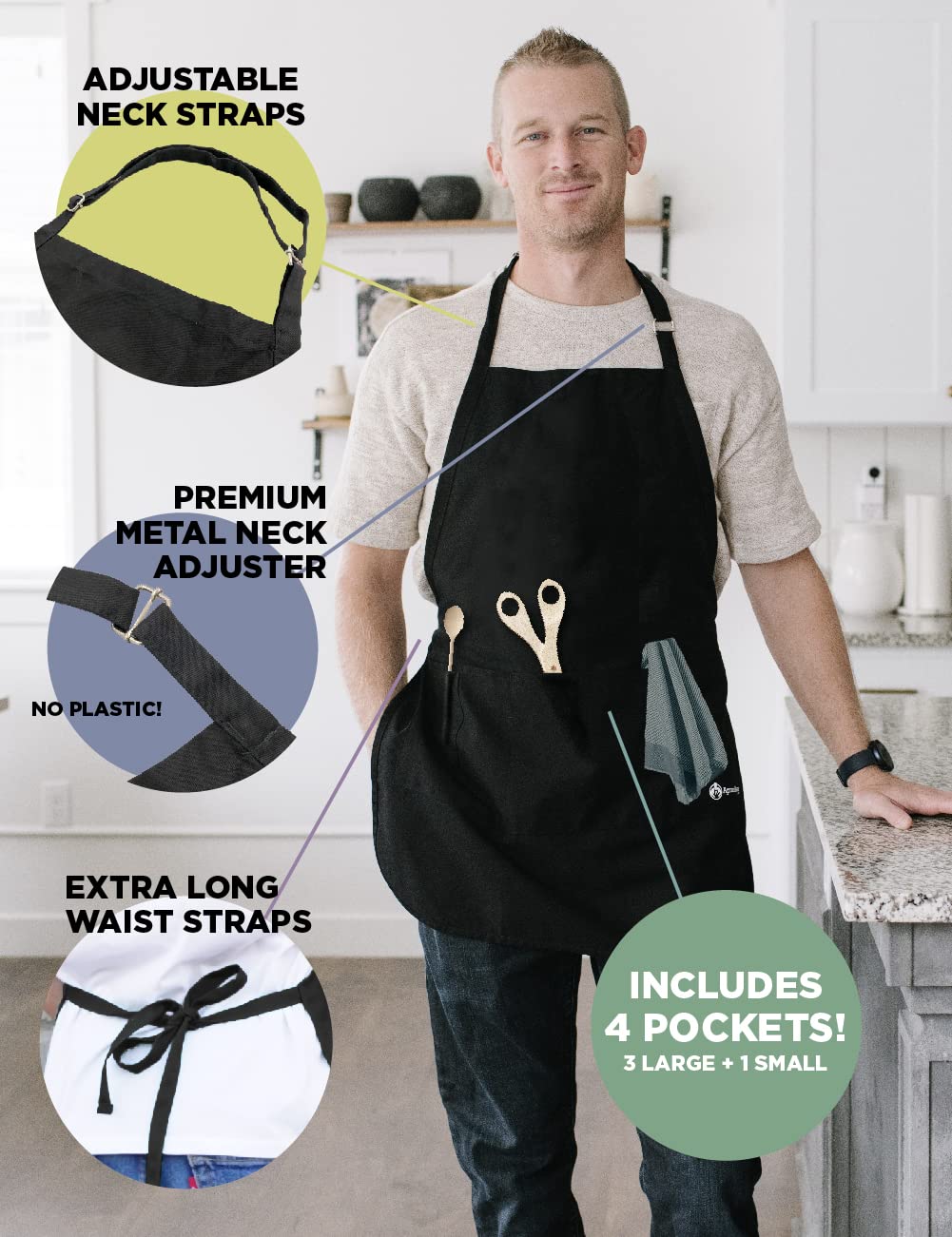 Apronmen, Take Whisks Bbq Grill Adjustable Apron For Men, Black, One Size