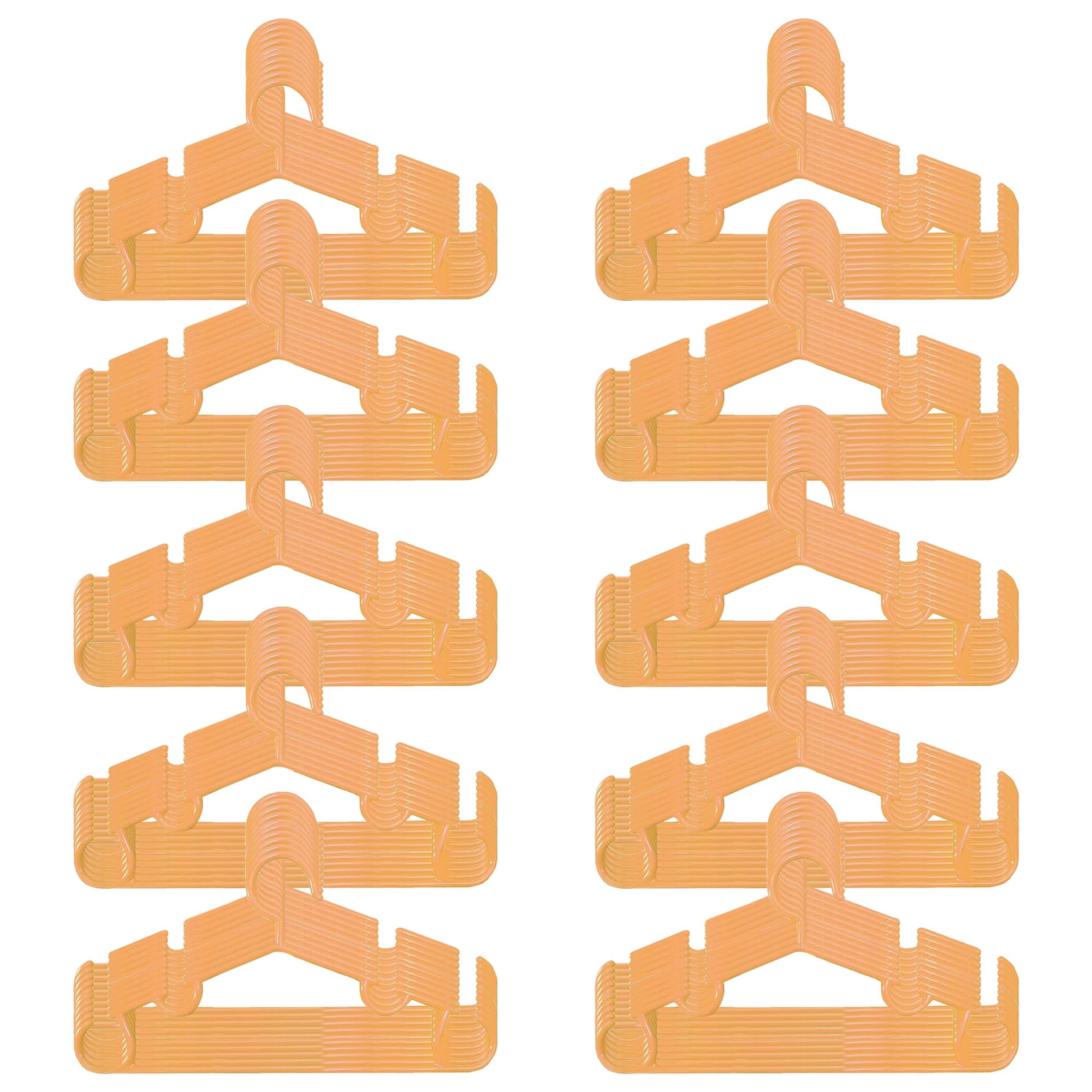Heart Home Pack Of 100 Kids Hangers For Clothes | Small Hangers For Wardrobe | Baby Cloth Hanger | Mizano Plastic Hangers | Peac