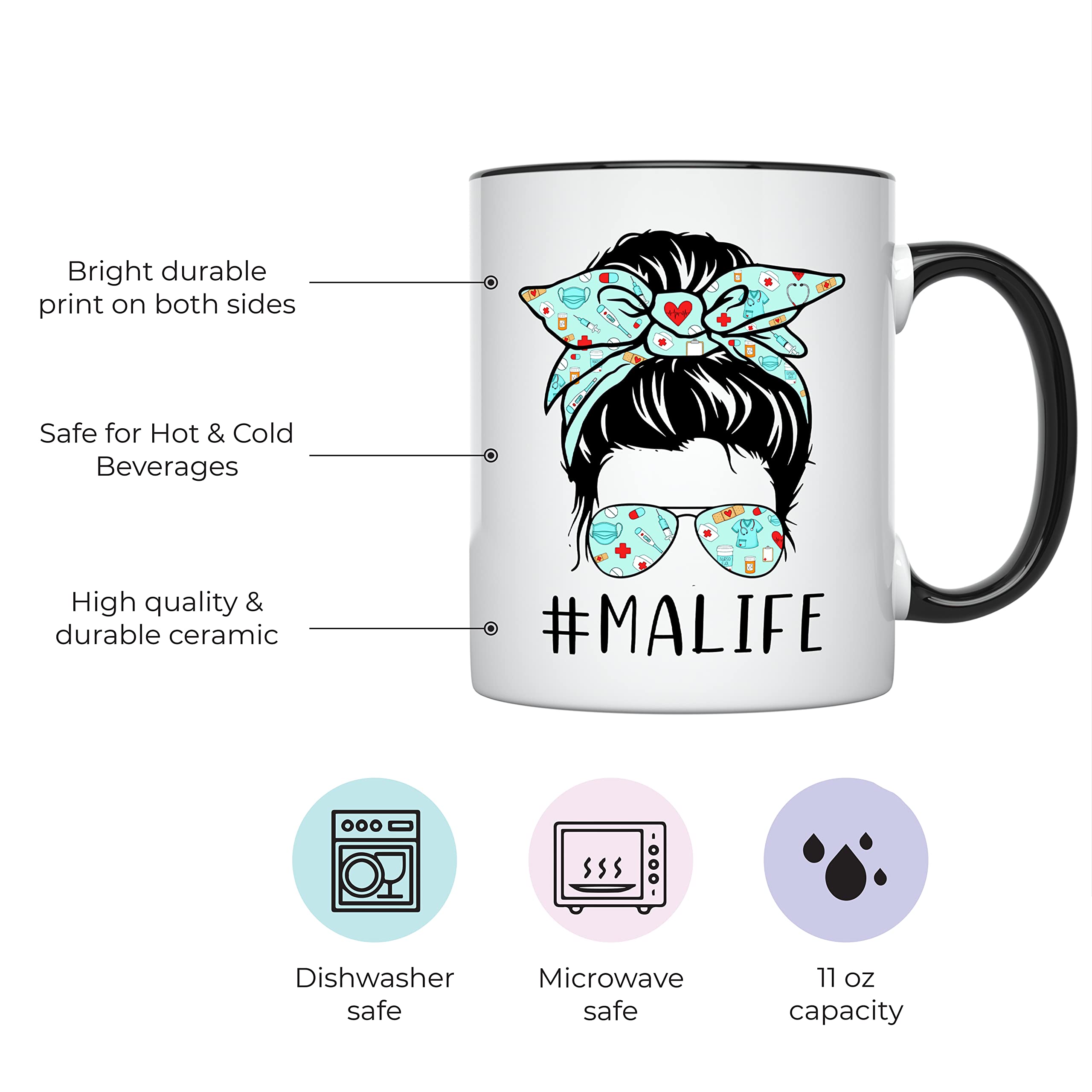 YouNique Designs Medical Assistant Mug, 11 Ounces, Medical Assistant Student Coffee Mug, Medical Assistant Cups, Medical Assista