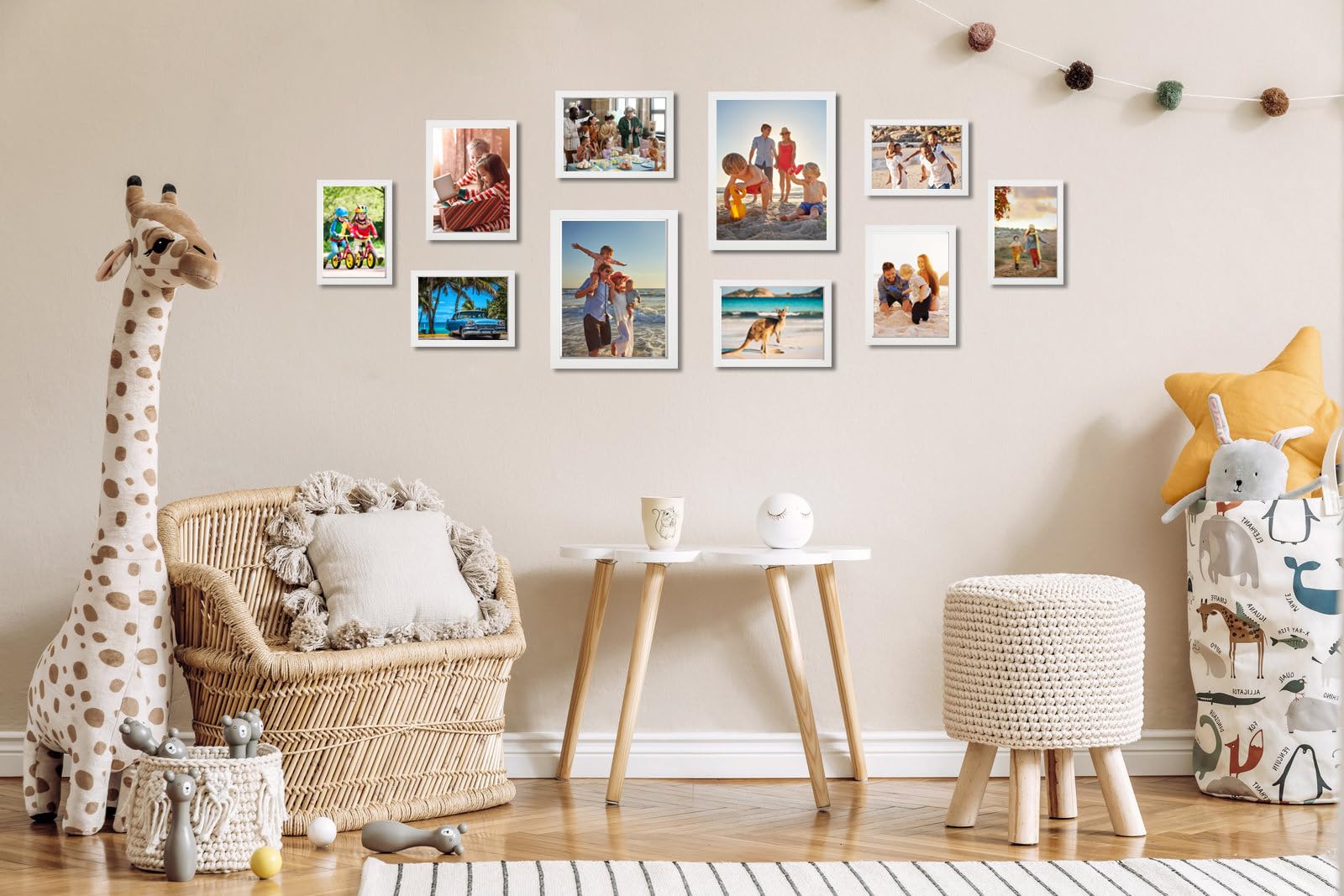 KTKDE A2 Picture Frame White Woodgrain Display 16.5x23.4 inch Poster Frames Vertical & Horizontal Wall Hanging Large Picture Fra