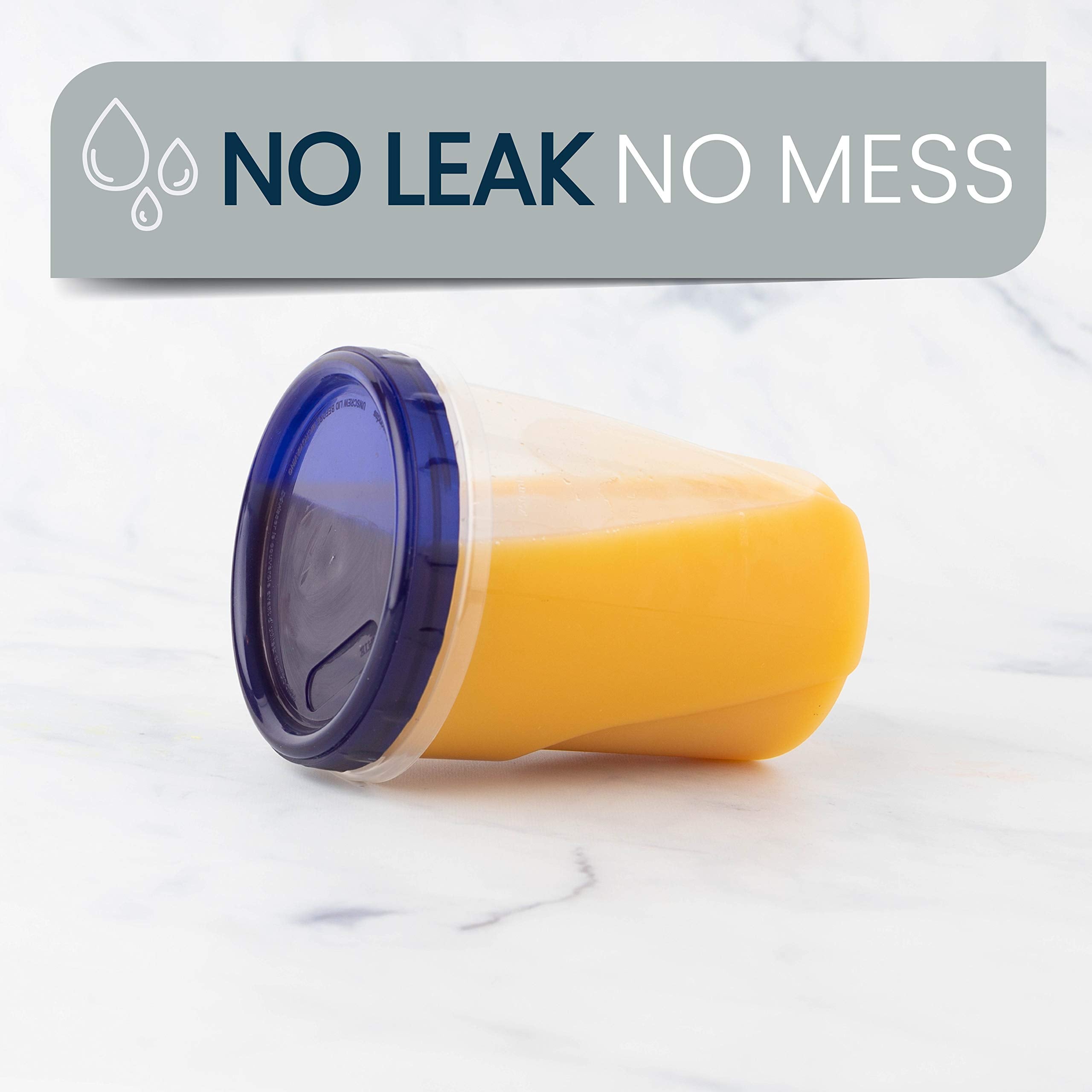 Plasticpro Food Storage Freezer Deli Containers Clear Bottom With Blue Top Twist On Lids Reusable, Stackable,[32 Oz 6 Pack]