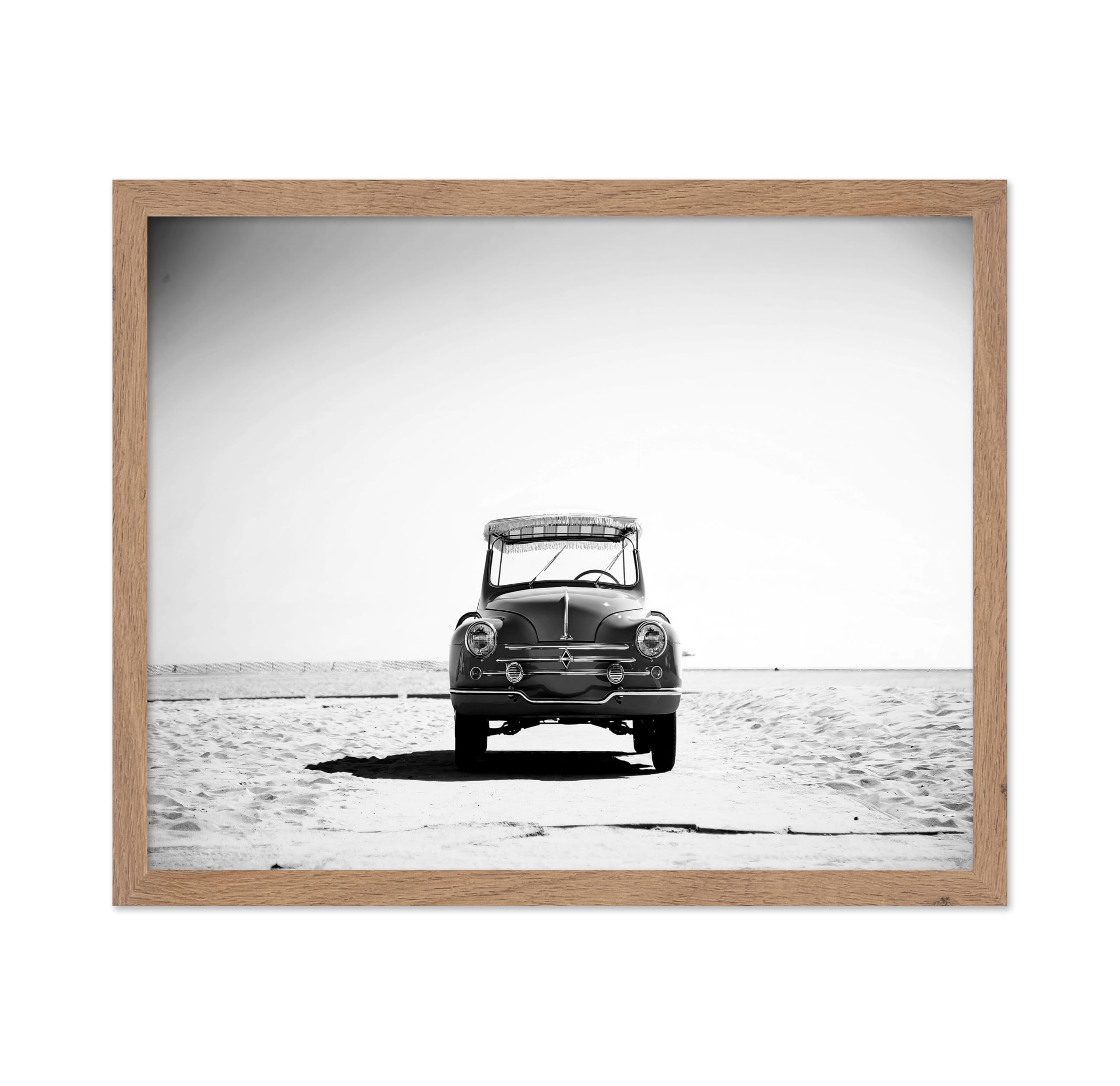Poster Master Vintage Car on Beach Poster - Retro Beach Print - Photography Art - Gift for Travel Lover, Car Enthusiast - Chic W