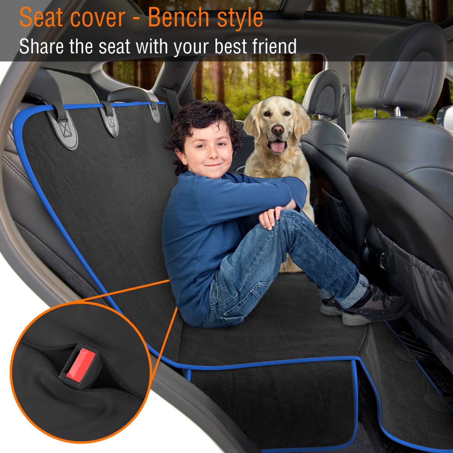 Active Pets Cotton Car Seat Cover For Dogs - Standard Waterproof Dog Seat Cover For Back Seat In Suv Or Truck - Convertible Pet