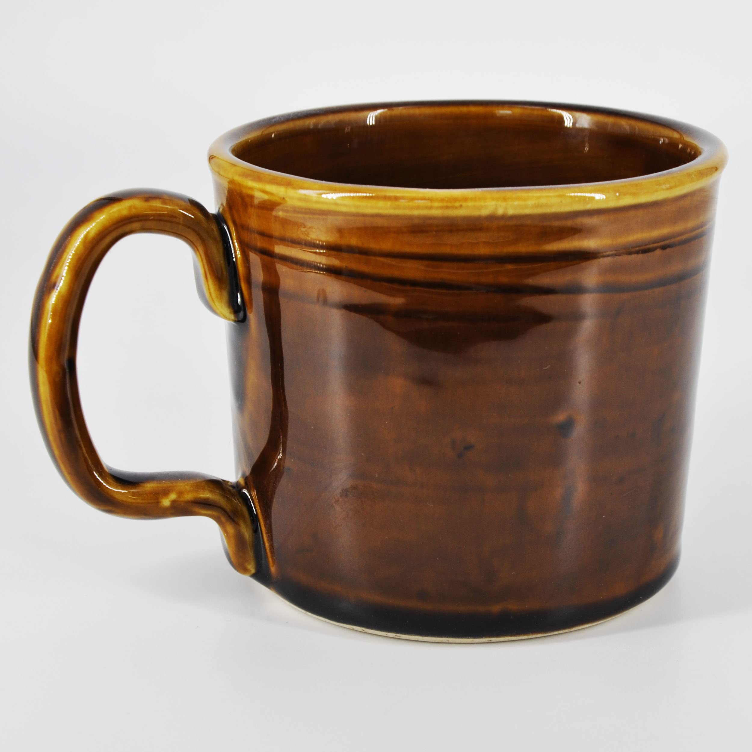 SnowSwept Studio Handmade Ceramic Coffee Mug - Brown Swirl 14oz