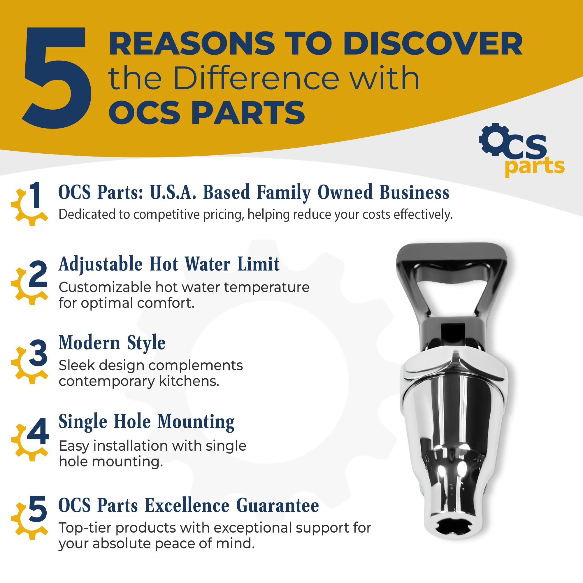 Ocs Parts Tea Urn Faucet, Deck Mount, Polished