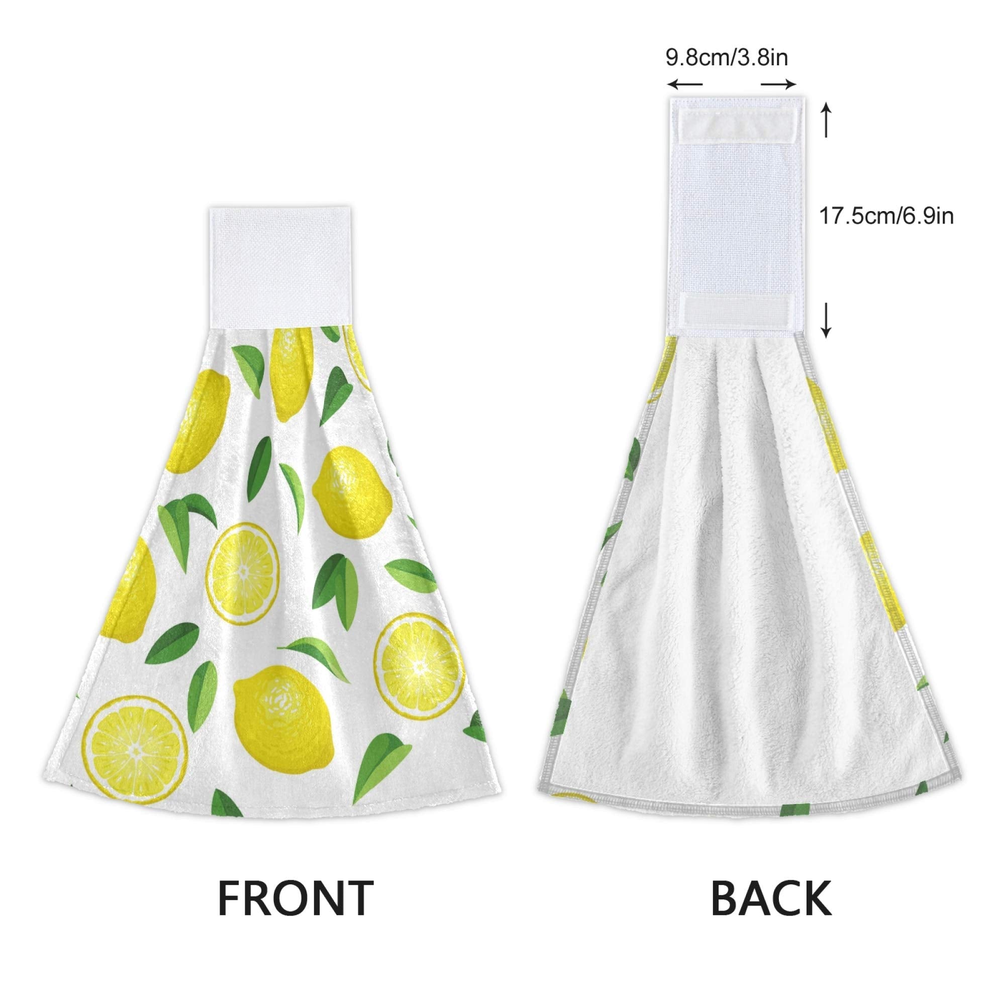 Aslsiy Summer Fresh Lemons Hanging Kitchen Towels Yellow Lime Orange Slices Fruit Leaves Bathroom Hand Tie Towel Fast Drying Dis