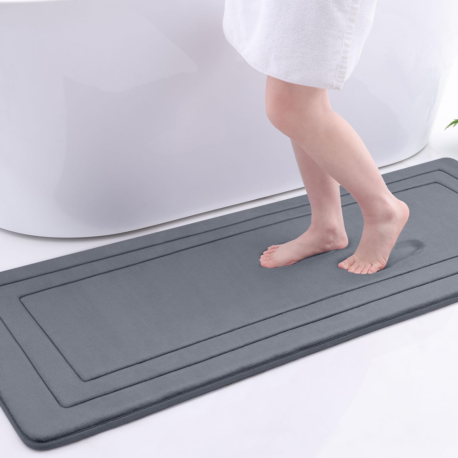 Arotive Memory Foam Bathroom Rug Mat 59X24, Ultra Soft And Absorbent Bath Mat, Machine Wash Dry, Comfortable Bath Rug Carpet For