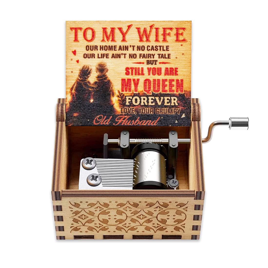 Music Box Gift to Wife - Birthday Valentine Anniversary Romantic Gift from Husband Boyfriend Present Hand Crank Music Box Play Y