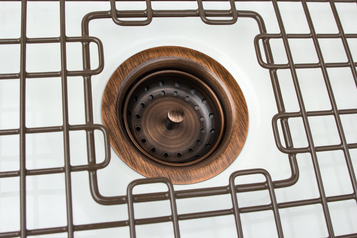 Sinkology Kitchen Sink Basket Strainer Drain Tb35-01,Antique Copper