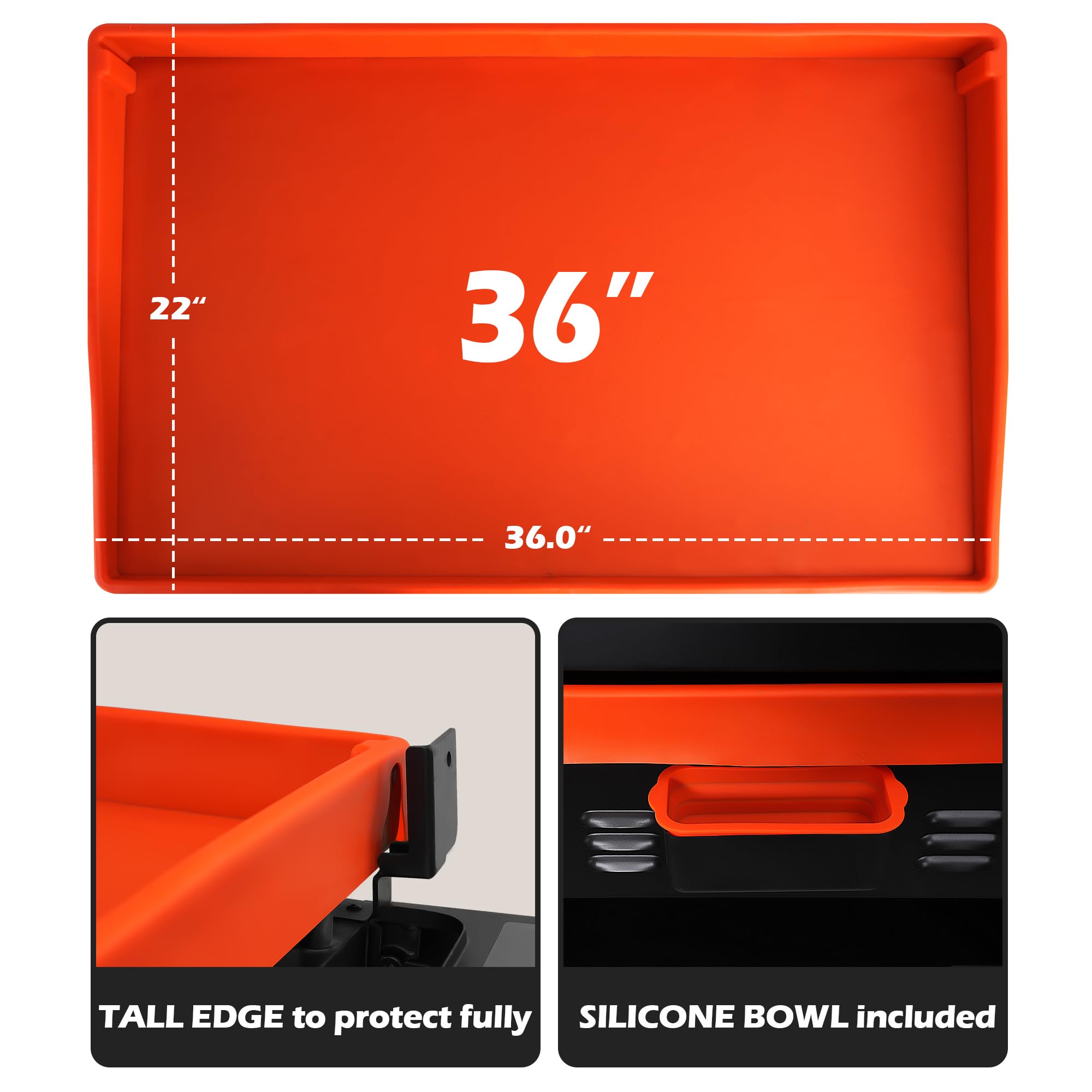 Wyzjc Upgraded Blackstone Griddle Cleaning Kit, With 36 Inch Silicone Griddle Mat, Oil Cup Liner, Heat-Resistant Silicone Spatul