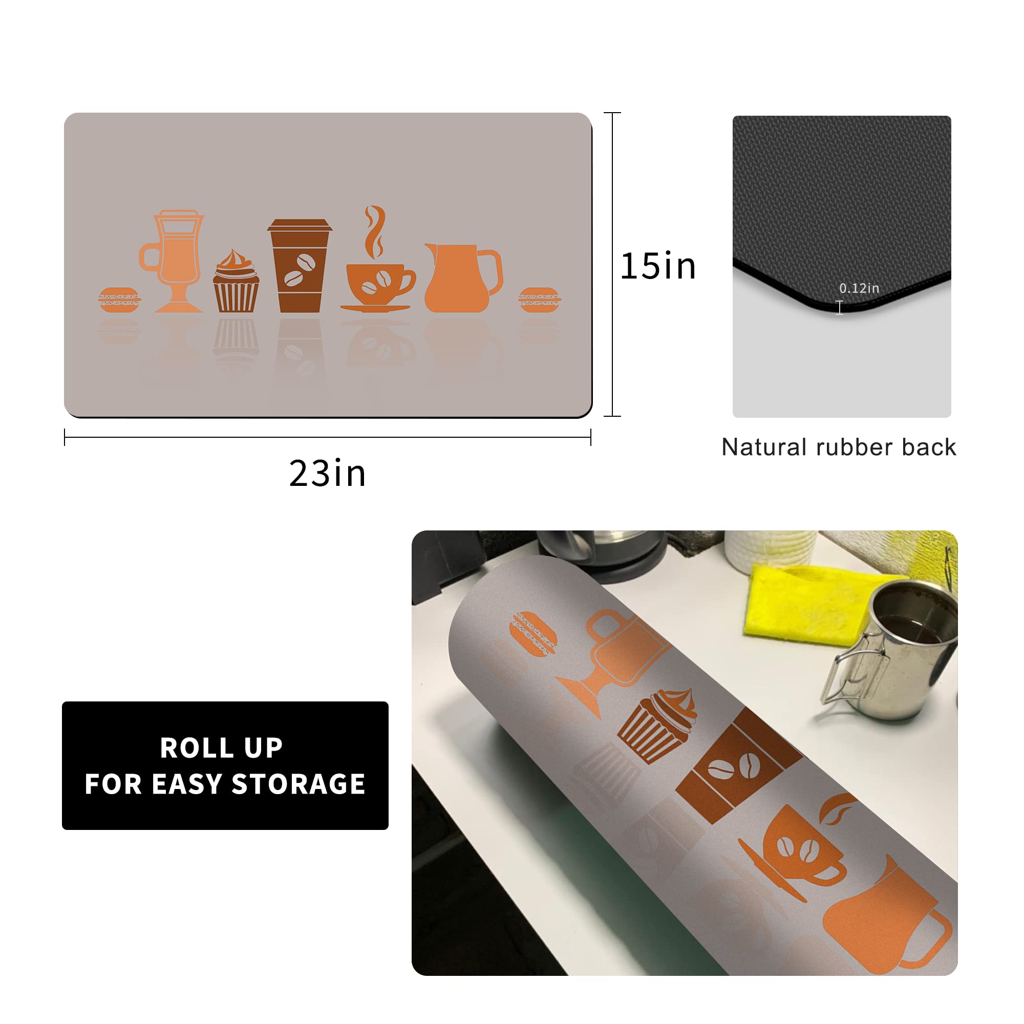 Golener Thick Counter Protector Absorbent Coffee Machine Spill Mat,Coffee Machine Protector,Desk Protector,Prevent Moving,Coffee
