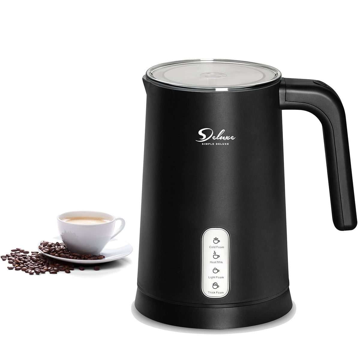 Simple Deluxe Automatic Milk Frother, 4-In-1 Electric Milk Steamer, 250Ml/8.4Oz Hot And Cold Milk Foam Maker And Milk Warmer For