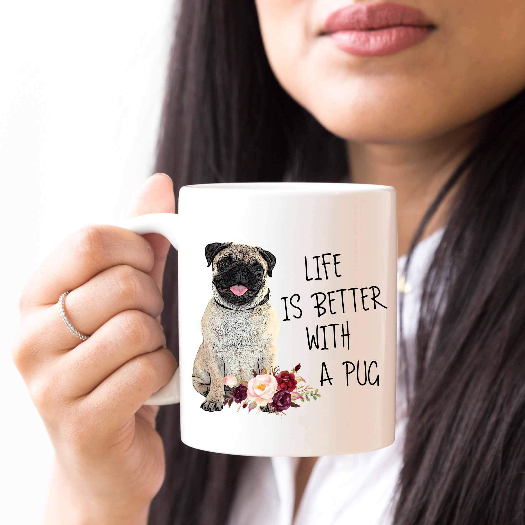 YouNique Designs Pug Mug 11 Oz Pug Gifts For Pug Lovers Gifts Pug Mom Mug Pug Dog Gifts