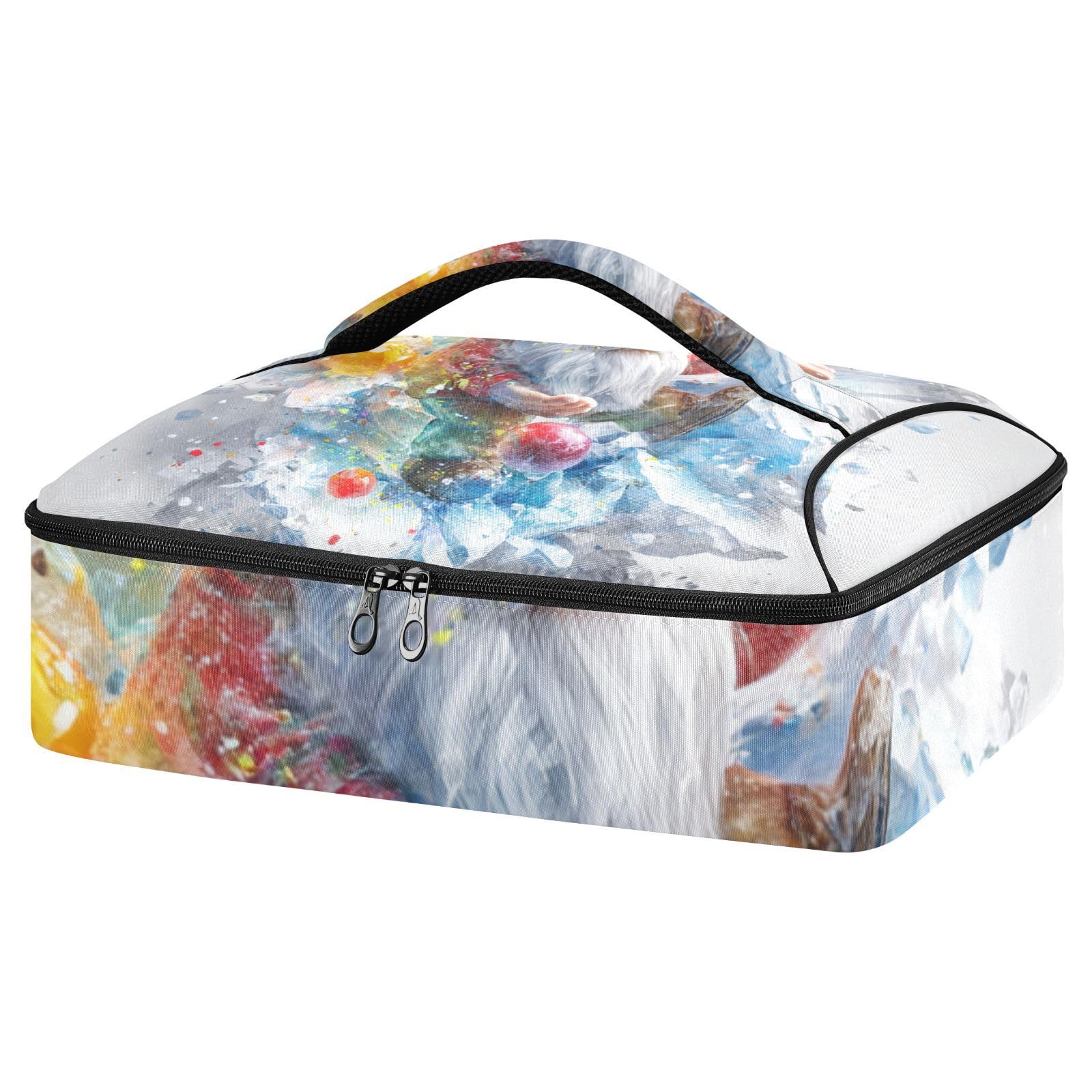SyXIOP Insulated Casserole Carrier 3D Gnome Water
