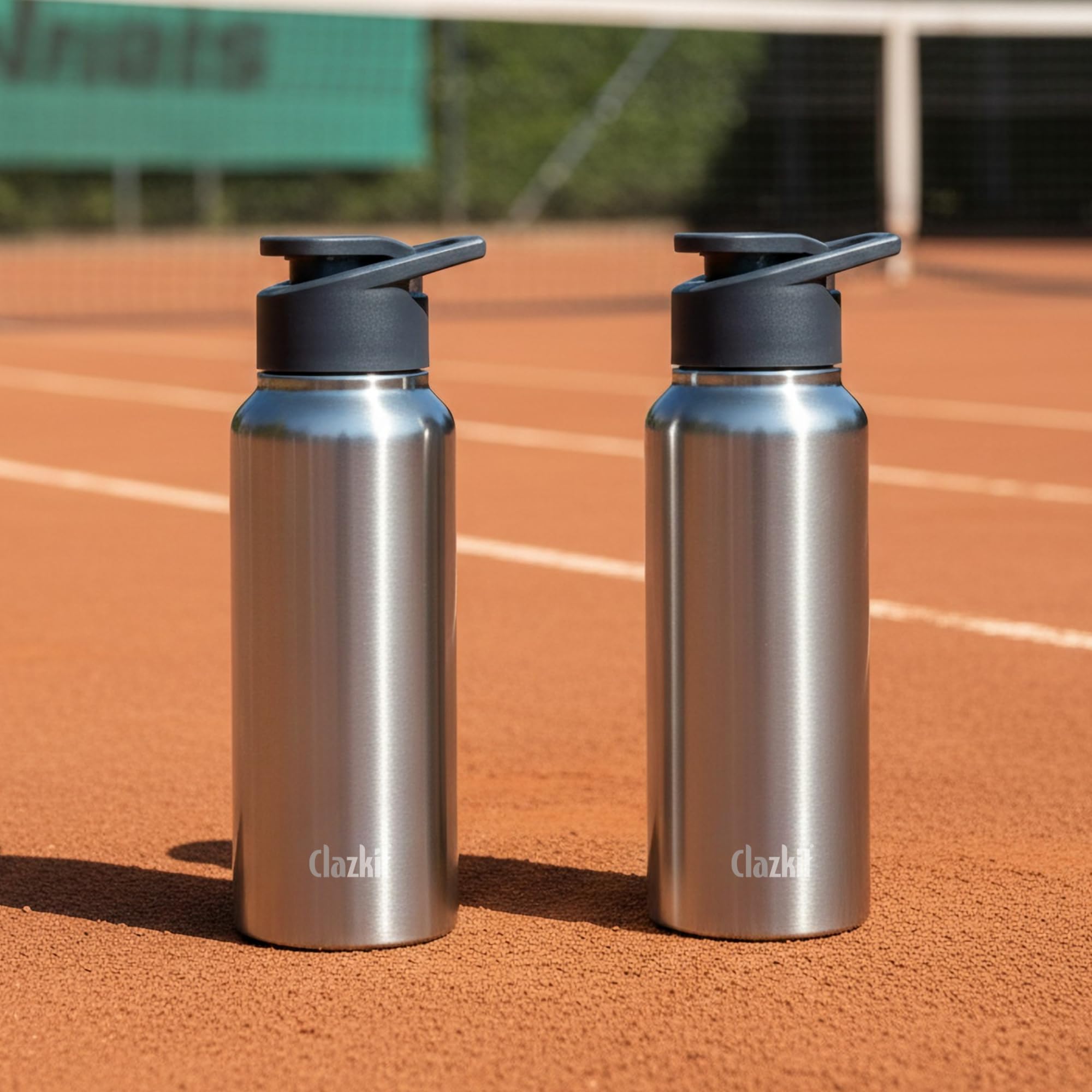 Clazkit Amaze 750Ml Sporty Stainless Steel Water Bottle Set Of 2 |Isi Certified |Leakproof, Rust-Free, Bpa-Free, Durable For Col