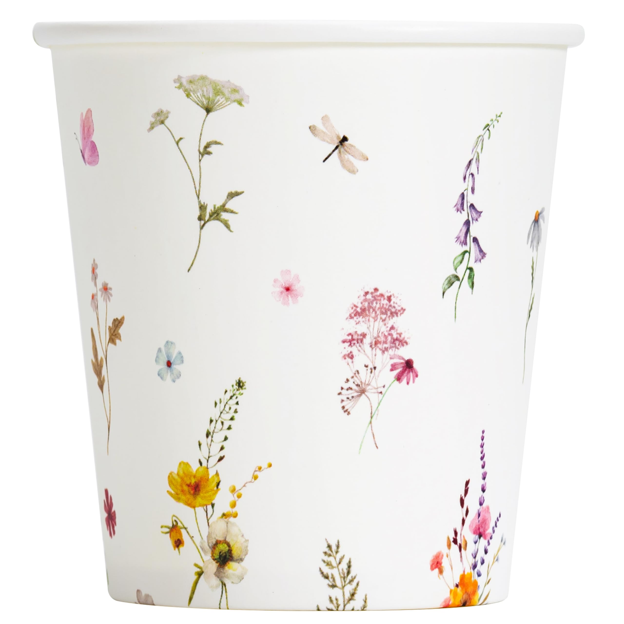 Crisky 5oz Paper Cups, 300 Pack Disposable Bathroom Cups, Elegant Design Floral Small Mouthwash Cup, Hot/Cold Beverage Coffee, D