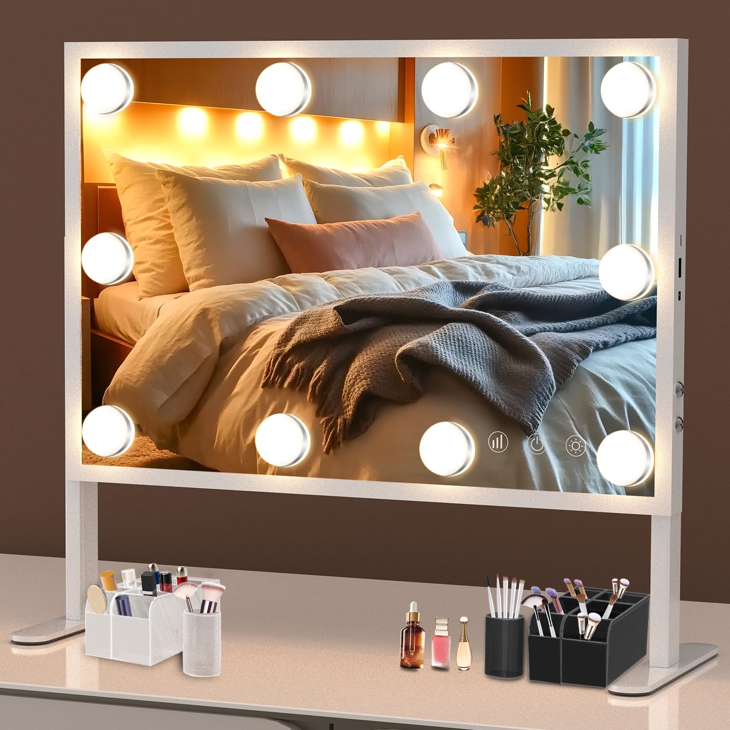 Bestope Pro Vanity Mirror With Lights, 15.7'' X 20.8'' Height & Brightness Adjustable Hollywood Mirror, Lighted Makeup Mirror Wi