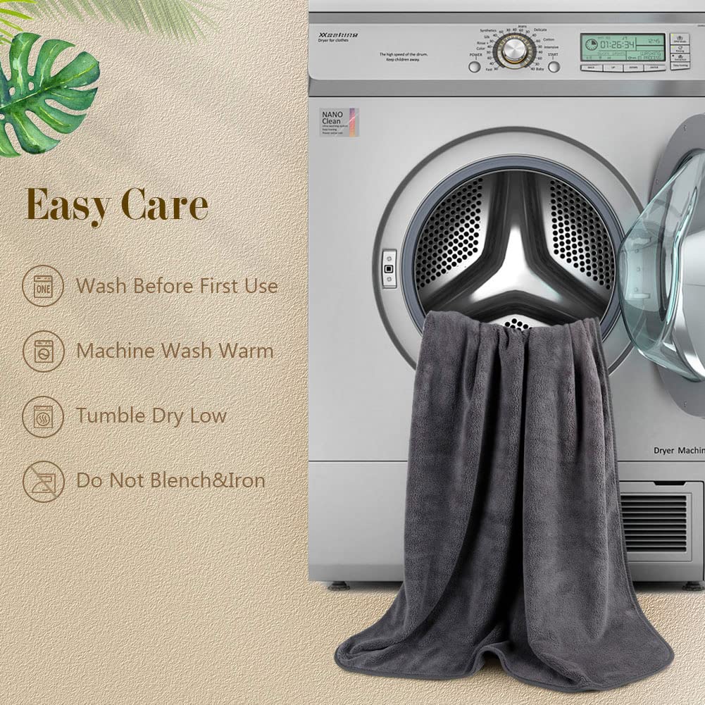 Orighty Bath Towel Set Pack of 4(27?? x 54??) - Soft Feel Bath Towel Sets  Highly Absorbent Microfiber Towels for Body  Quick Drying  Microfiber Bath Towels for Sport  Yoga  SPA  Fitness - Grey