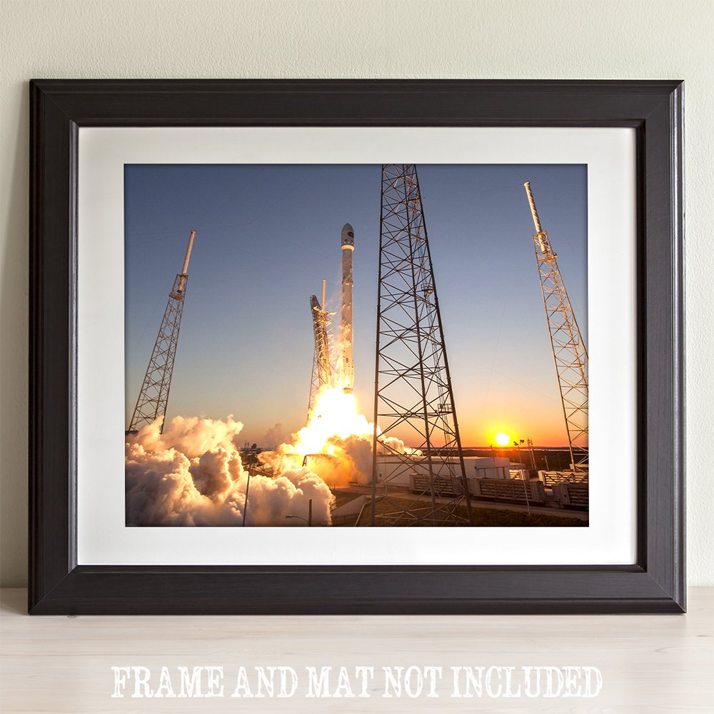 Astronomy Poster - Spacex Rocket Launch - 11X14 Unframed Art Print - Vintage Posters For Dark Academia, Space Poster For Astrono