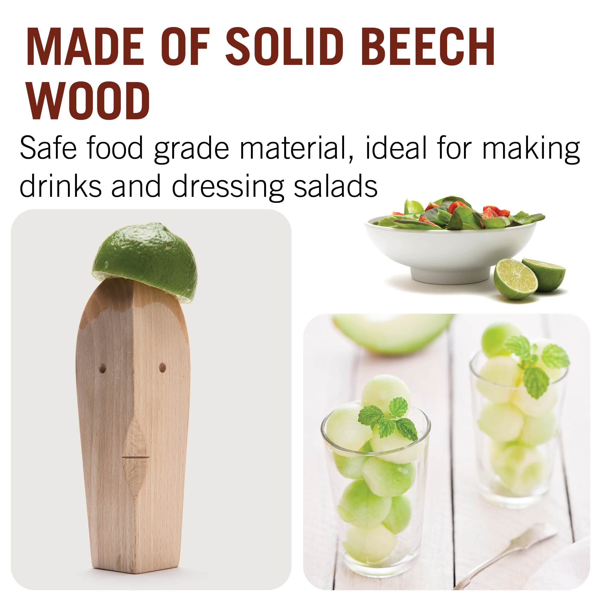 Citrus Reamer Made Of Wood / For Juicing Lemons, Limes & Oranges Manually / Ergonomic, Minimalist Design Adds Beauty To Your Kit