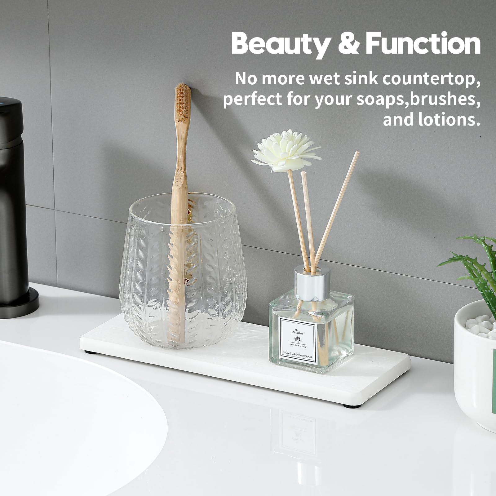 Razborci 2Pcs Water Absorbent Diatomite Coasters, Fast Drying Stone Tray For Bathroom & Kitchen Counter, Instant Dry Sink Dish R