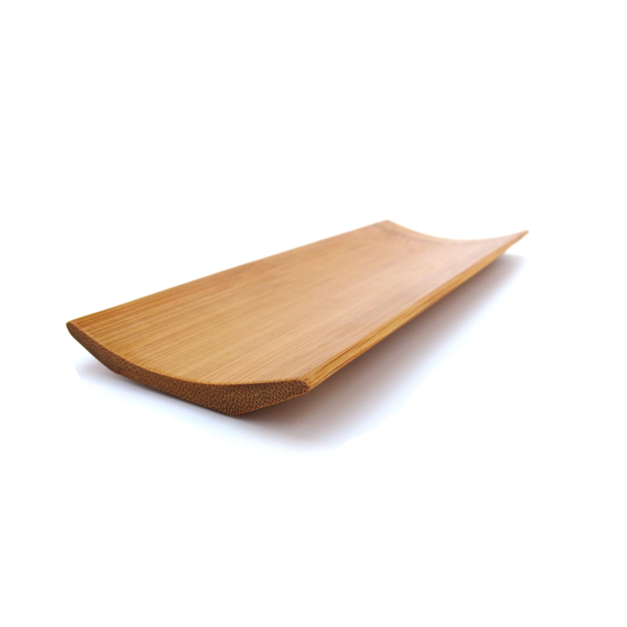 Reusable Bamboo Carbonized Brown Rectangle Sushi Serving Tray Plate 7'' X 2.8'' - 10 Pieces
