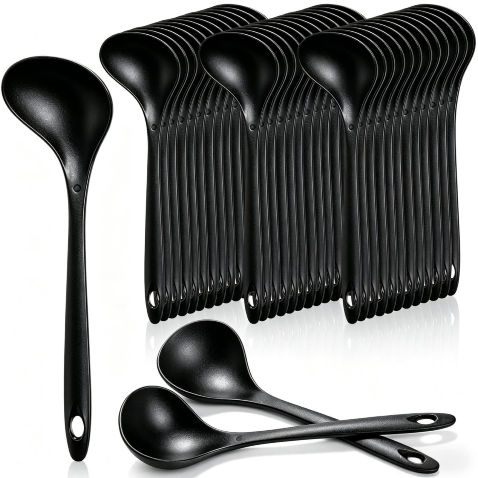 Acshio 40 Pack 1.5 Oz Plastic Ladle Spoons, 9 x 2.8 Inch