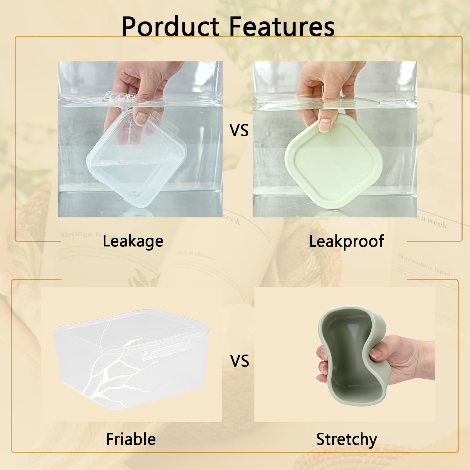 Travel Soap Container, Leakproof Soap Case, Square Shampoo Bar Case, Leakproof Soap Box With Draining Layer, Slip-Resistant Port