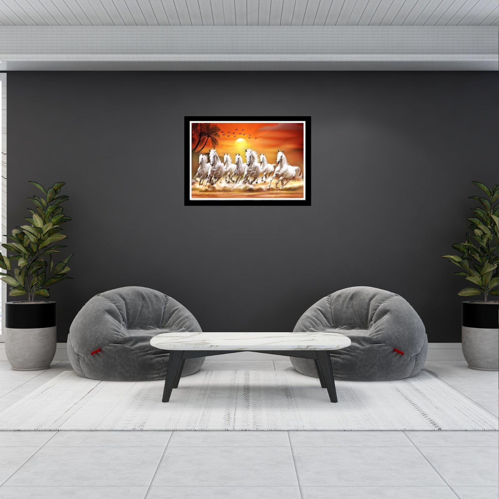 Great More 7 Hours Picture With Framevastu Painting With Frame Sunrise Vastu Painting Wall Decor Painting For Living Room Office