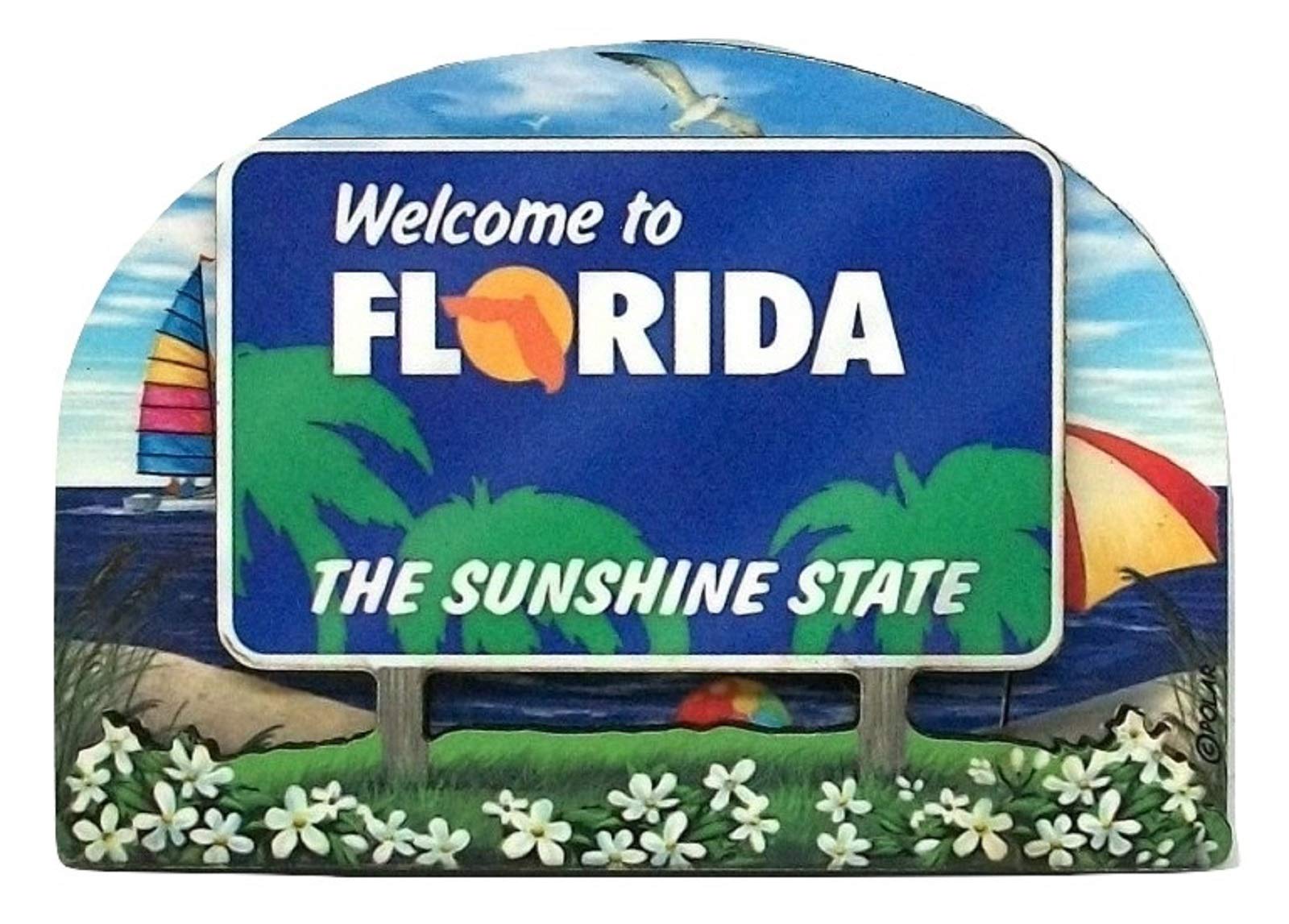 Florida State Welcome Sign Wood Fridge Magnet 2