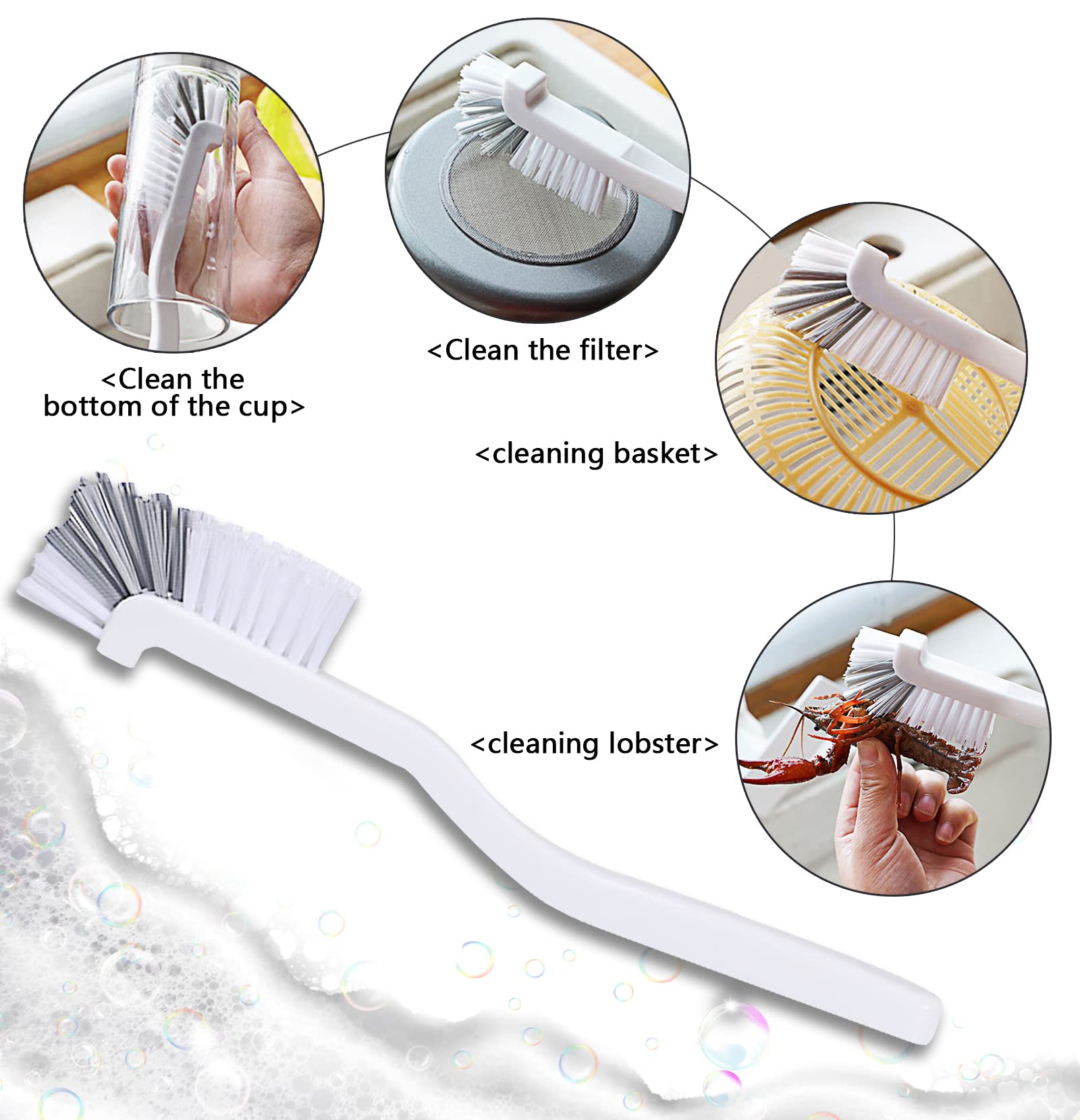 4Pcs Cleaning Brush Small Scrub Brush Kitchen Sink Bathroom Brushes, Sliding Door Or Window Track Cleaning Brush With Dustpan