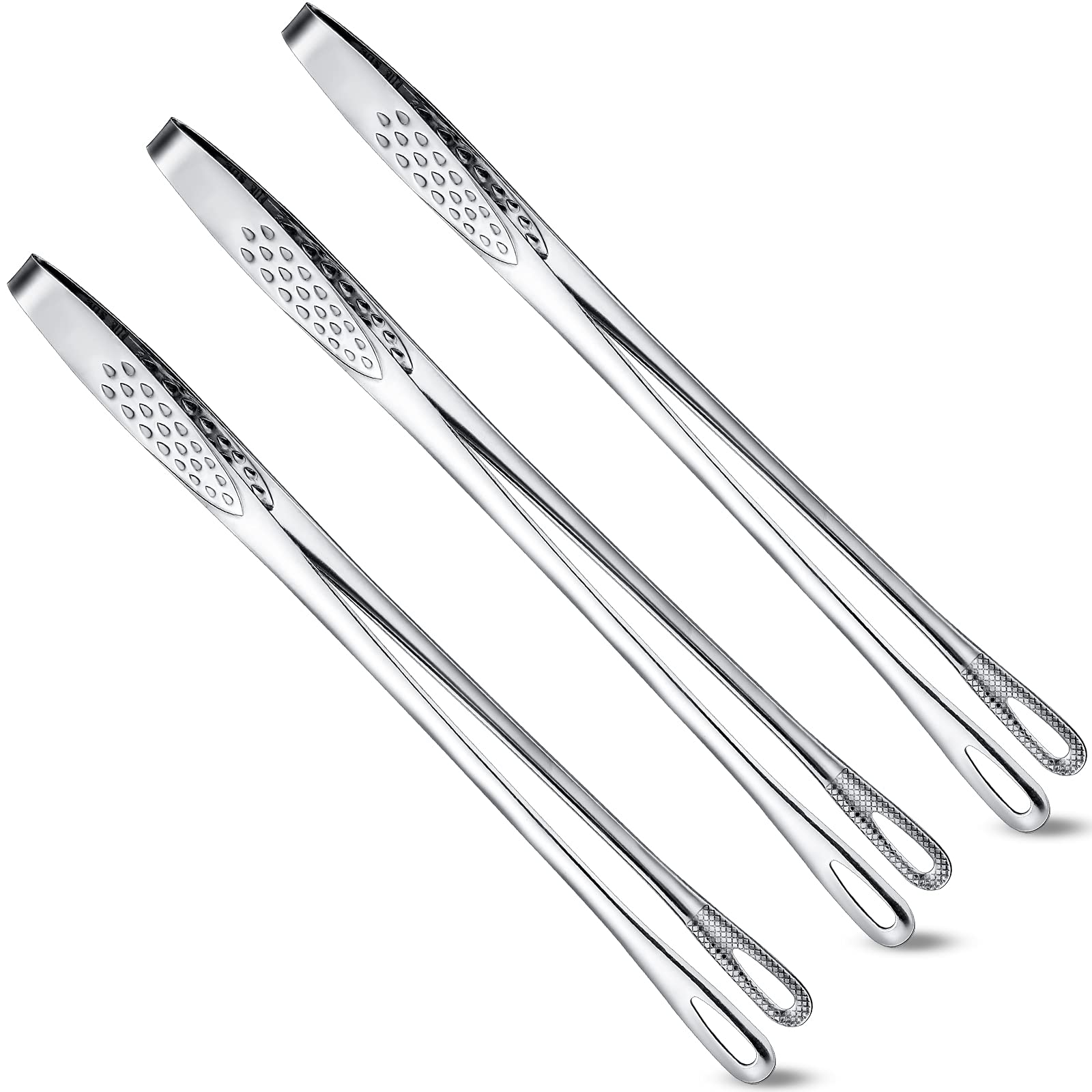 Geiserailie 3 Pcs 9.4inch Korean BBQ Tongs Stainless Steel Kitchen Tweezers Grill for Cooking Hot Pot Food Yakiniku Clamp Tool f