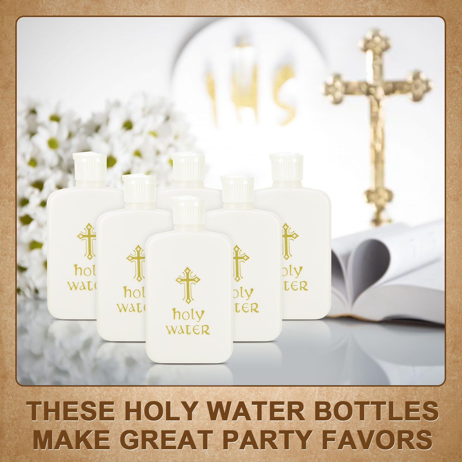 PASOLABE 100ml Holy Water Bottle 6Pcs Plastic Holy Water Container Empty Containers