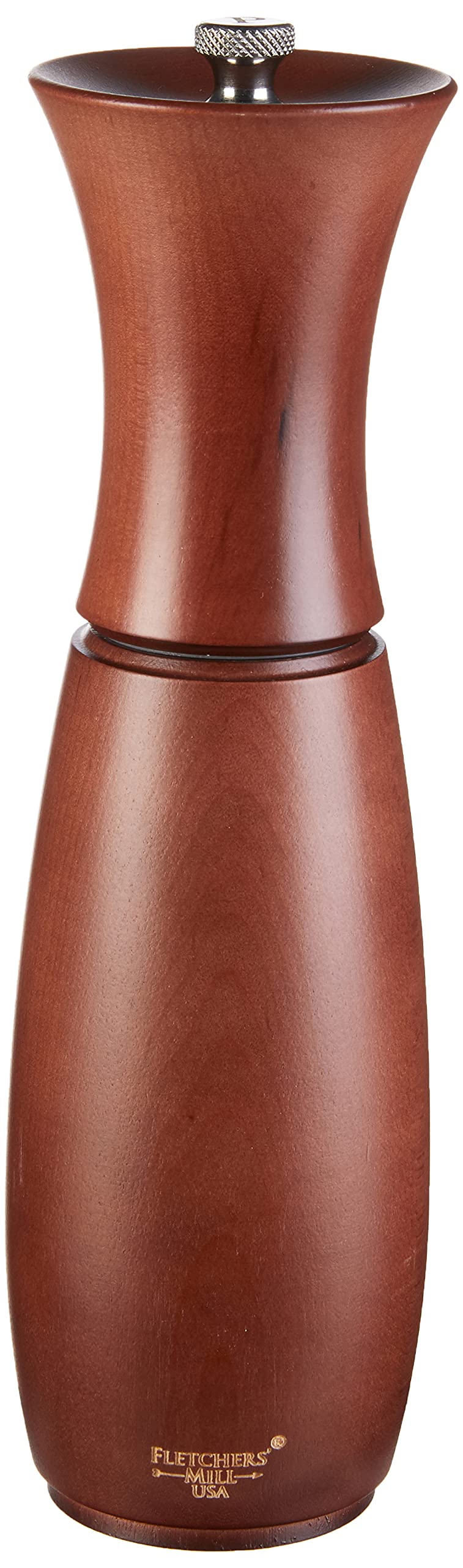 Fletchers Mill Border Grill Pepper Mill, Walnut Stain - 8 Inch, Adjustable Coarseness Fine to Coarse, MADE IN U.S.A.