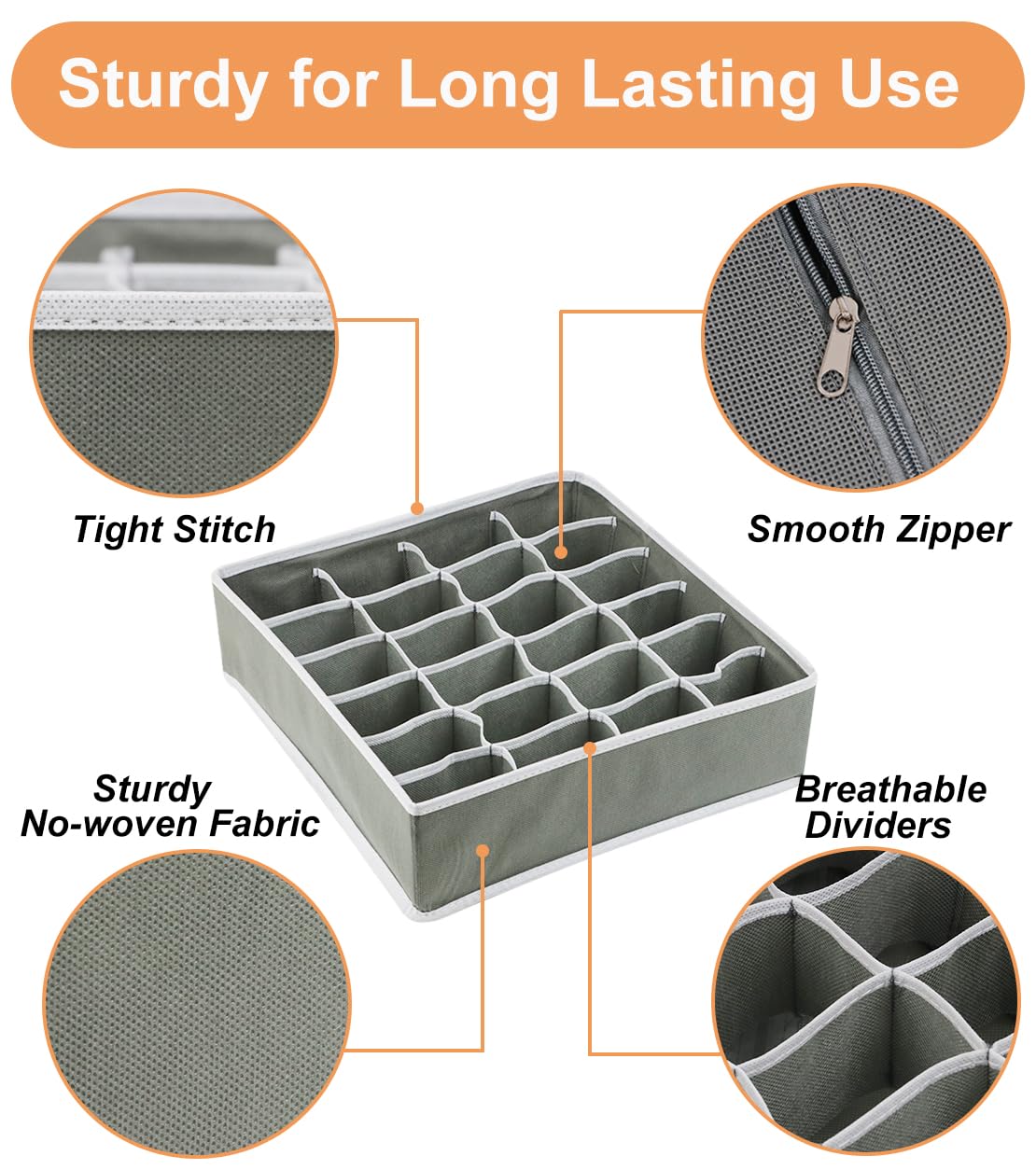 8 Pack Dresser Drawer Organizer Clothes, Foldable Underwear Drawer Organizer Bins, 90 Cells Fabric Closet Cloth Storage Box Draw