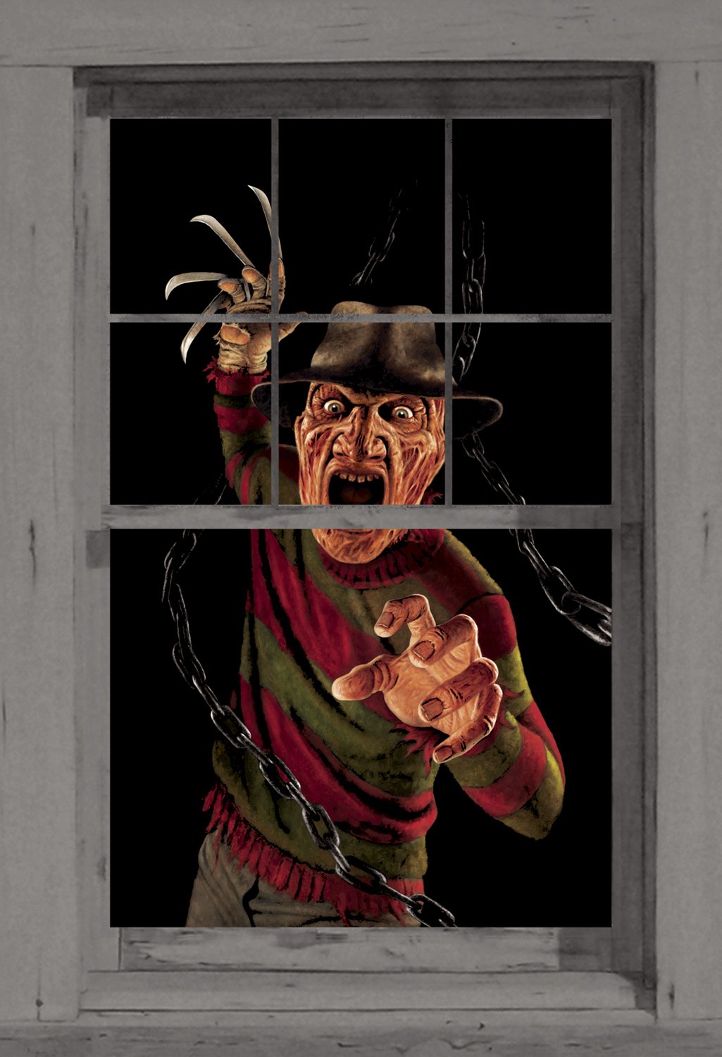 Nigtmare On Elm St Freddy Krueger Full Size Halloween Window Sticker