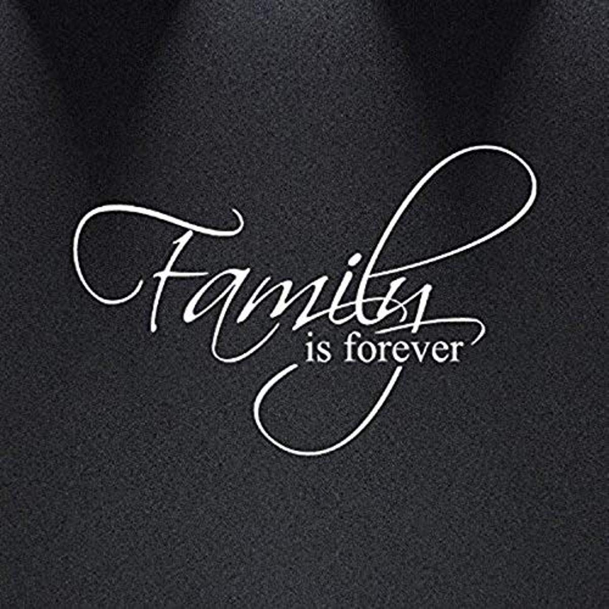Family Is Forever Vinyl Wall Decal Art Saying Home Decor Sticker #1225 (20'' Wide X 13'' High) (Matte White)