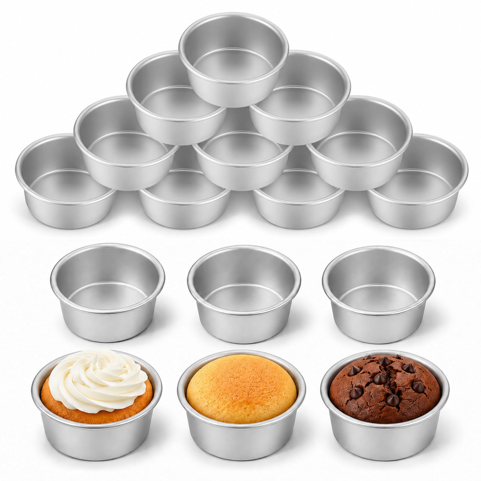 ZTNUOXUE 18 Pcs 4 Inch Round Cake Pans Aluminum Round Baking Molds