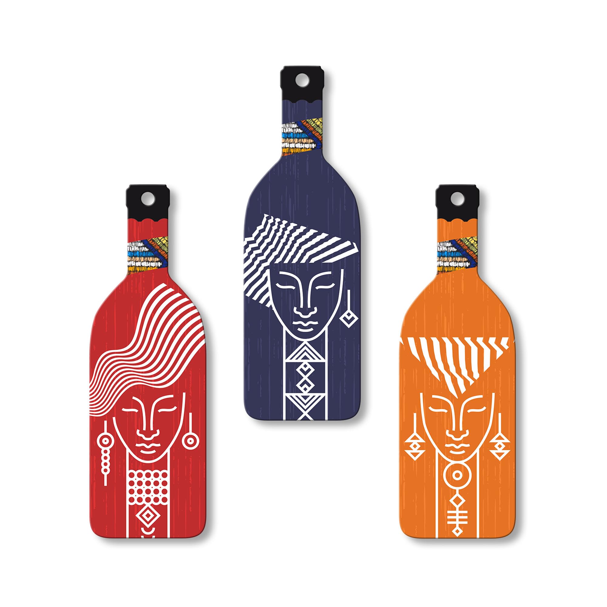 Artvibes Tribal Warli Art Decor Bottle Shaped Wooden Wall Hanging | Living Room | Office | Cafe | Handcrafted Art | Wall Accent 