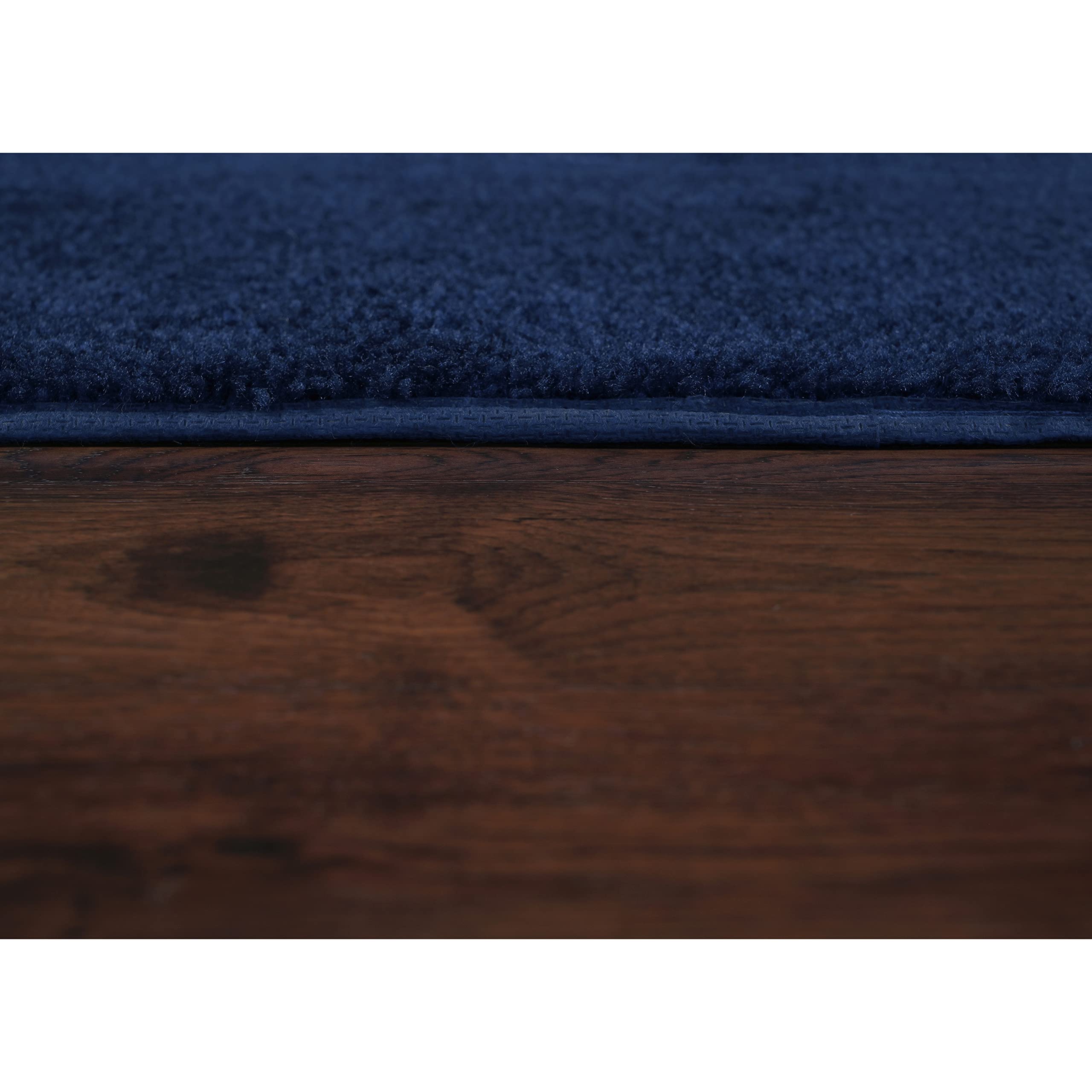 Garland Rug Traditional Nylon Washable Navy 3 Bath Rugs (17 X 24, 21 X 34, 21 X 34) - Soft, Absorbent, And Stylish F