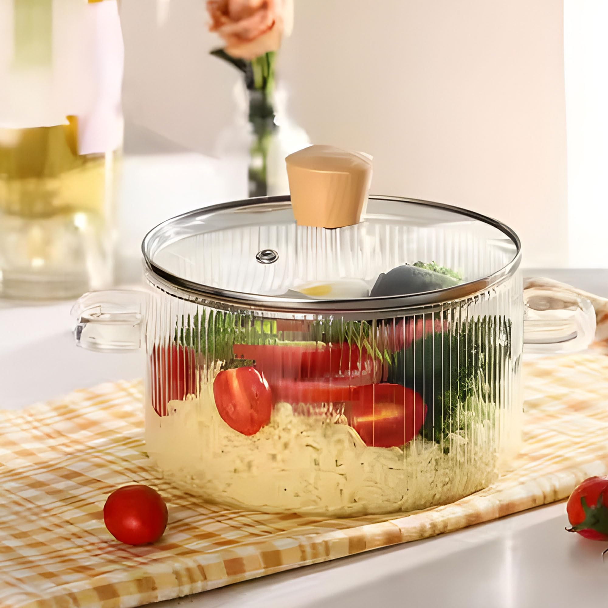 The Better Home Zeno Borosilicate Glass Cookware For Gas (1.45L) | Handi For Cooking | Electric Stove & Microwave Safe Cooktop |