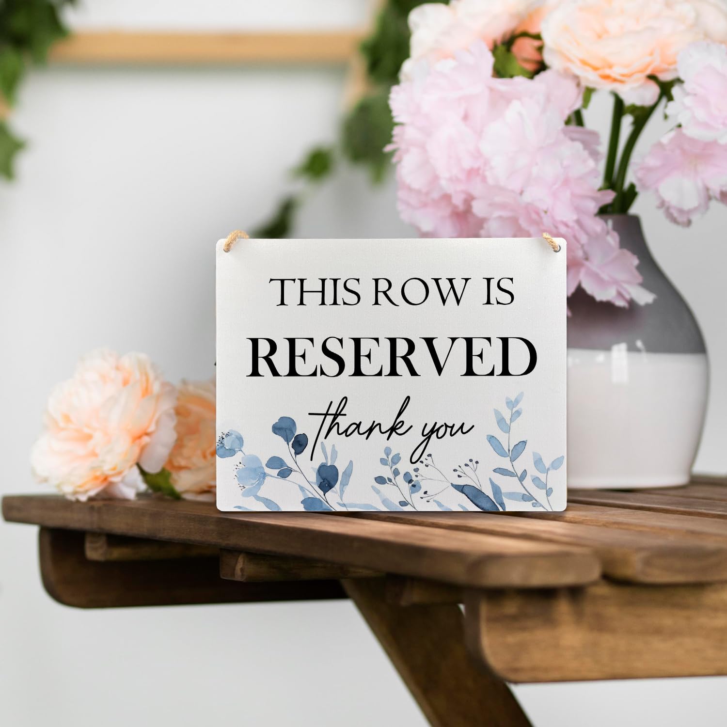 Ryeolo Reserved Row Signs for Wedding, This Row is Reserved Wood Hanging Signs, Reserved Seating Signs, Wedding Reserved Signs f