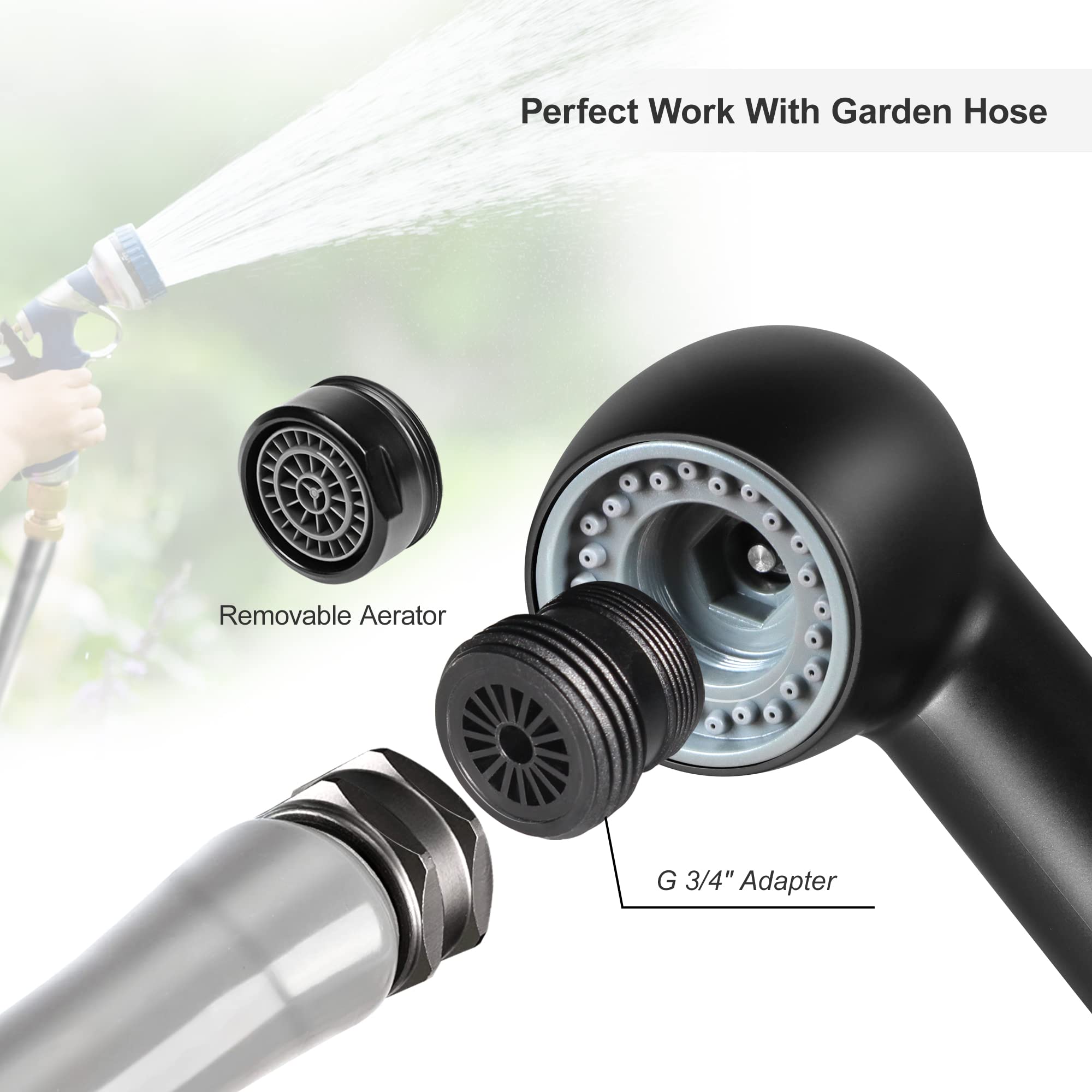 Utility Sink Faucet, Laundry Room Faucet With Pull Out Sprayer, Laundry Tub Abs Plastic Faucet, 4 Inch Centerset 3 Holes Install