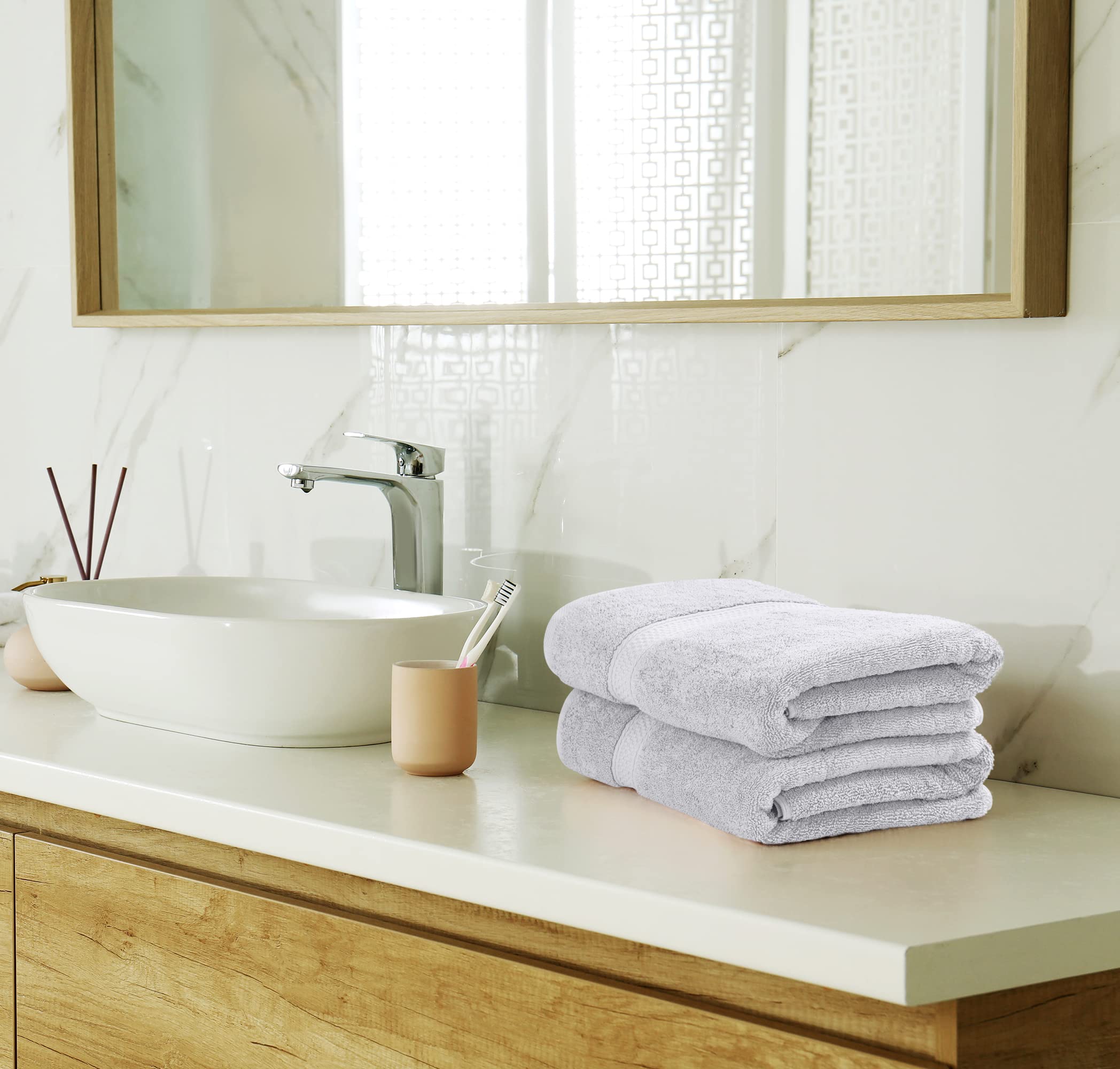 Utopia Towels 8-Piece Premium Towel Set, 2 Bath Towels, 2 Hand Towels, And 4 Wash Cloths, 600 Gsm 100% Ring Spun Cotton Highly A