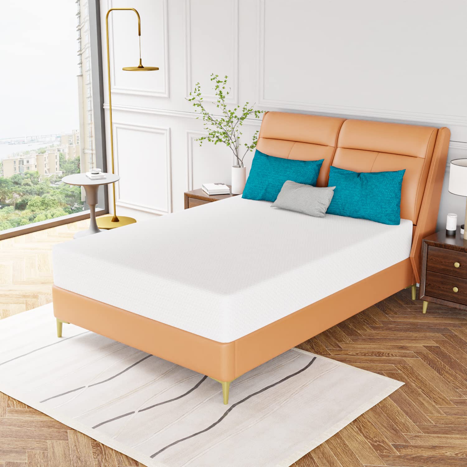 Paylesshere 10 Inch Mattress Green Tea Memory Foam Mattress Certipur-Us Certified,Removable Soft Cover,Fiberglass Free,Full Matt