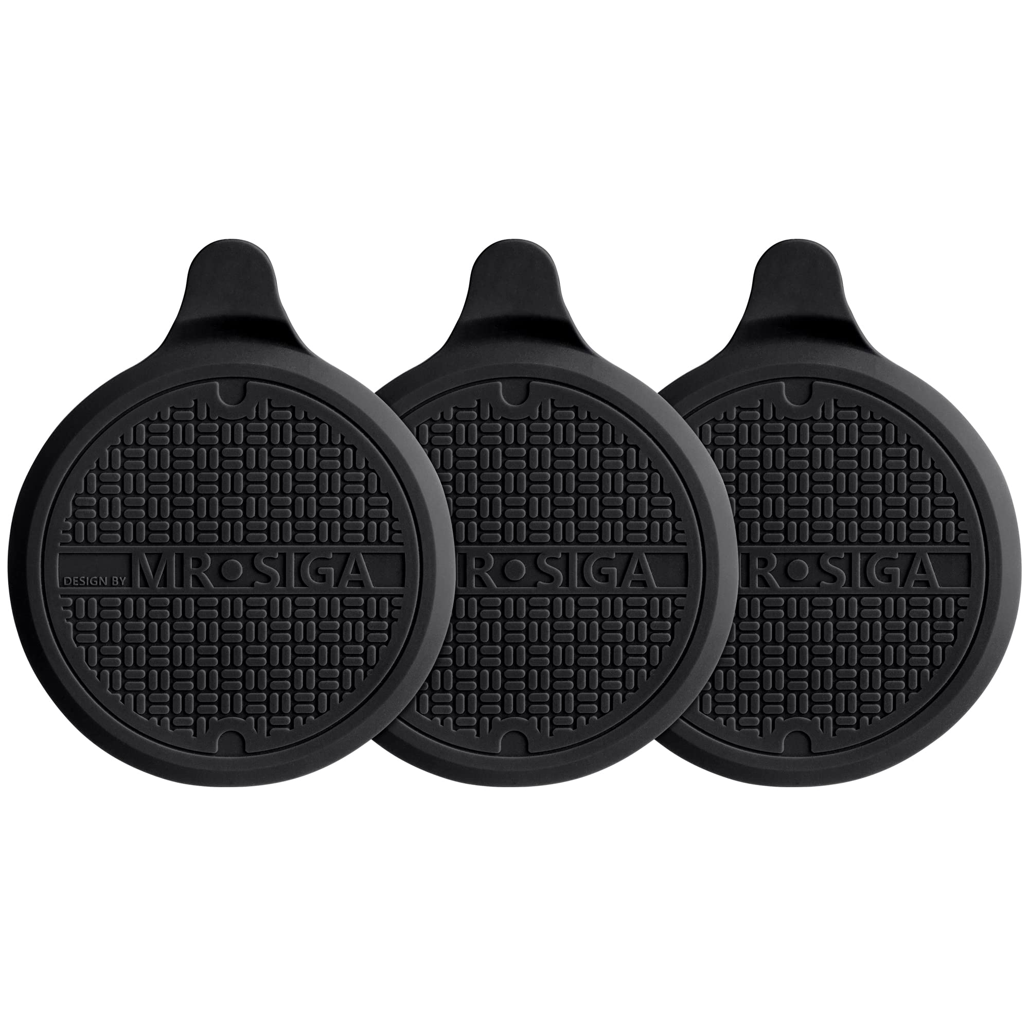 Mrsiga Silicone Bathtub Stopper, Drain Stopper For Shower, Sink, 51 Diameter, Black, 3 Pack